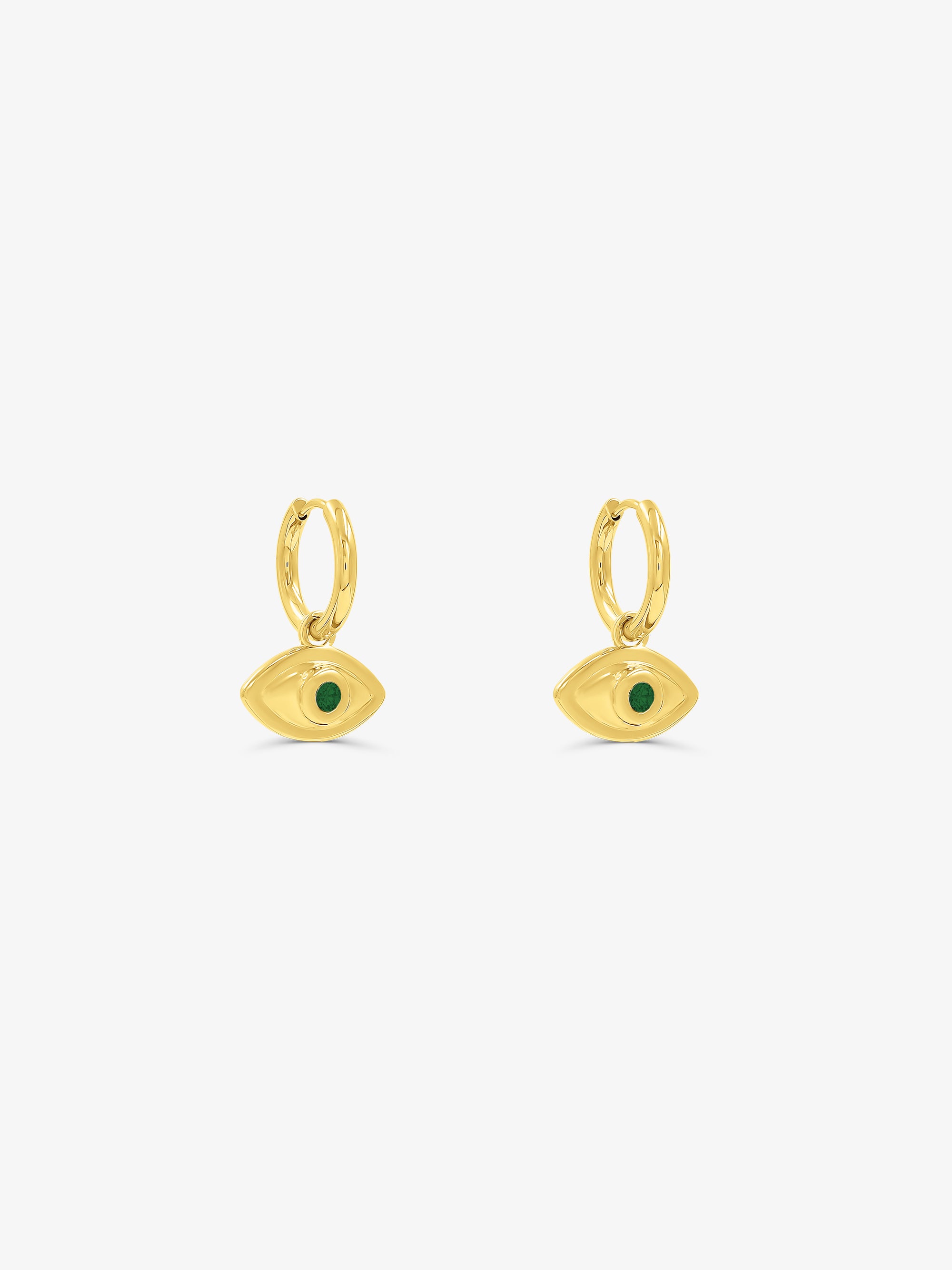 Mini Evil Eye Hoops Green