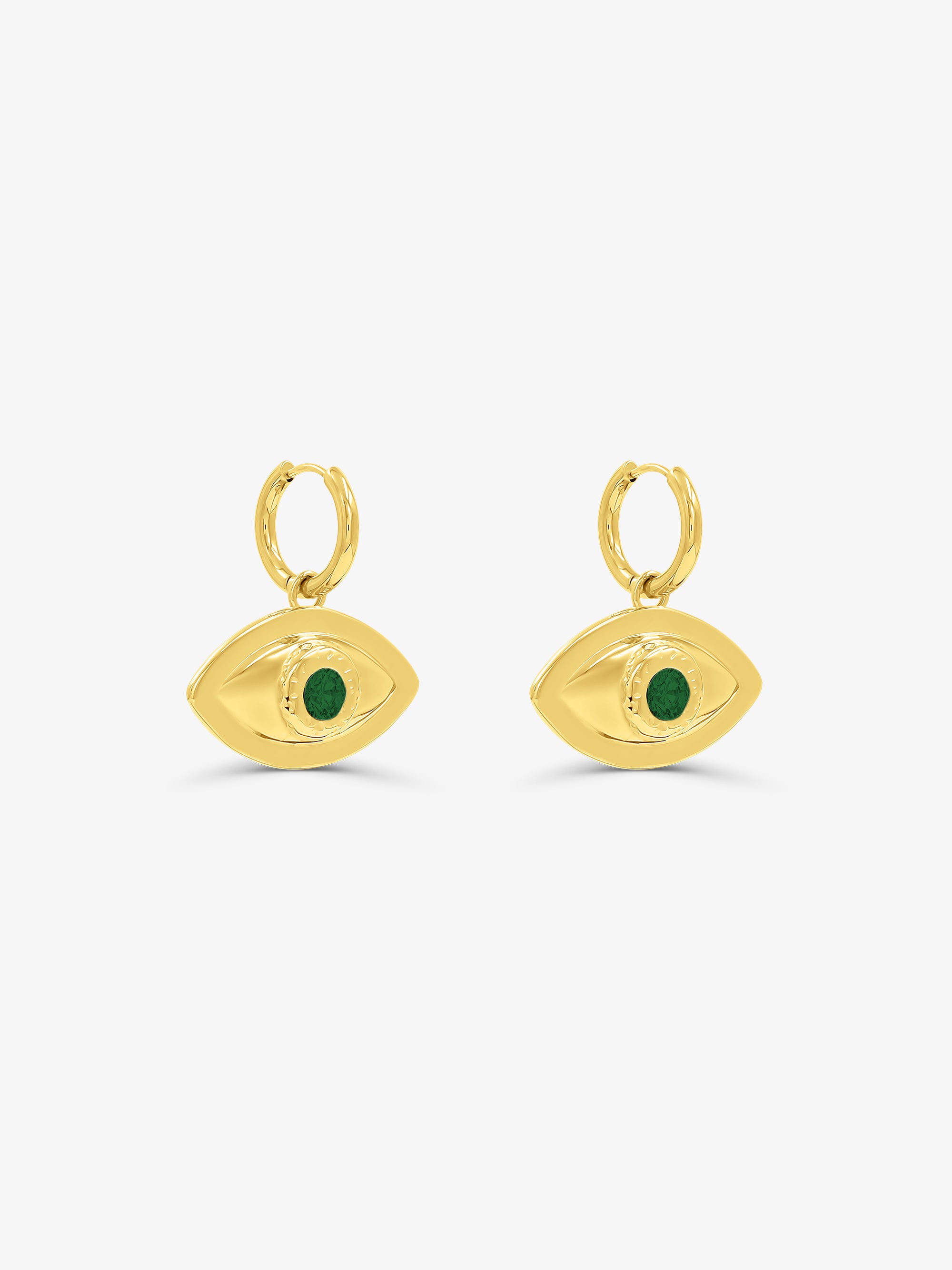 Evil Eye Hoops Green