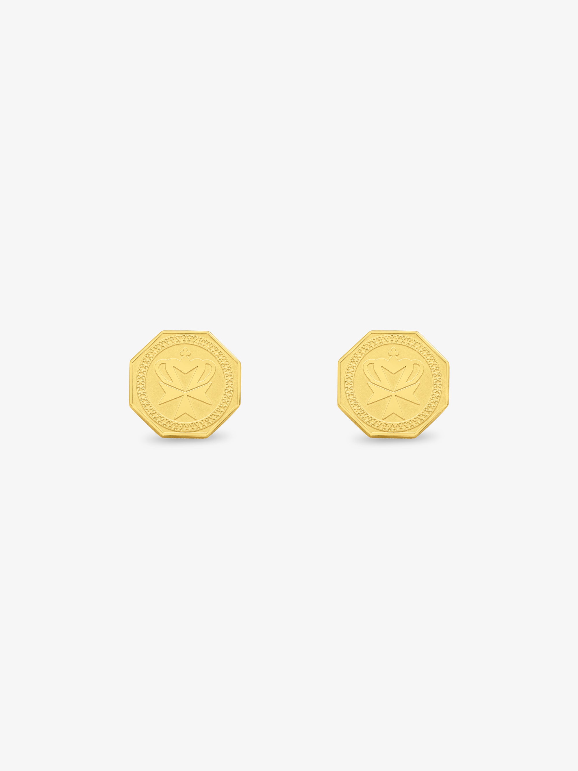 Mini Medal Stud Earrings