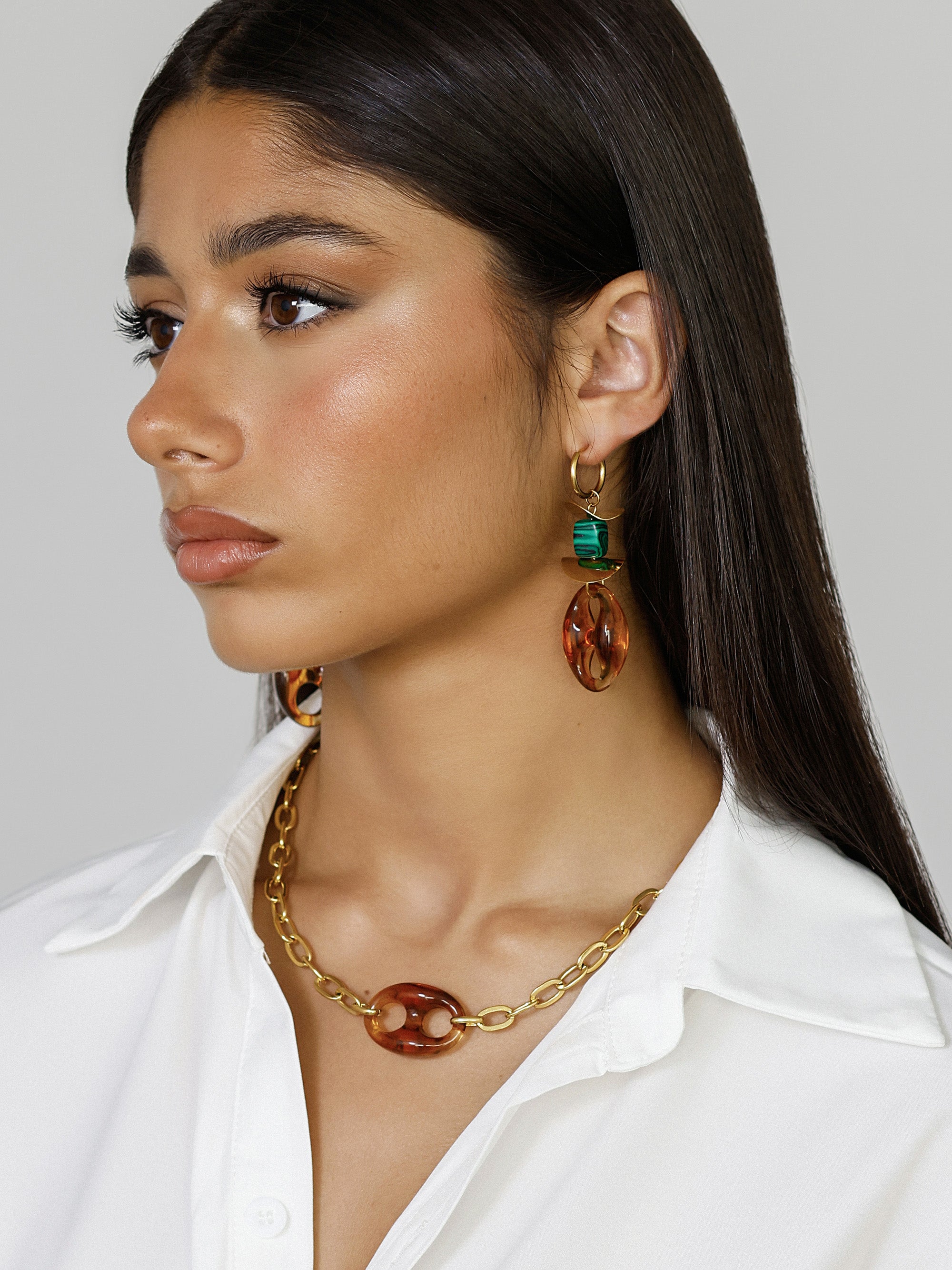 Coffee Bean Tortoiseshell Earrings