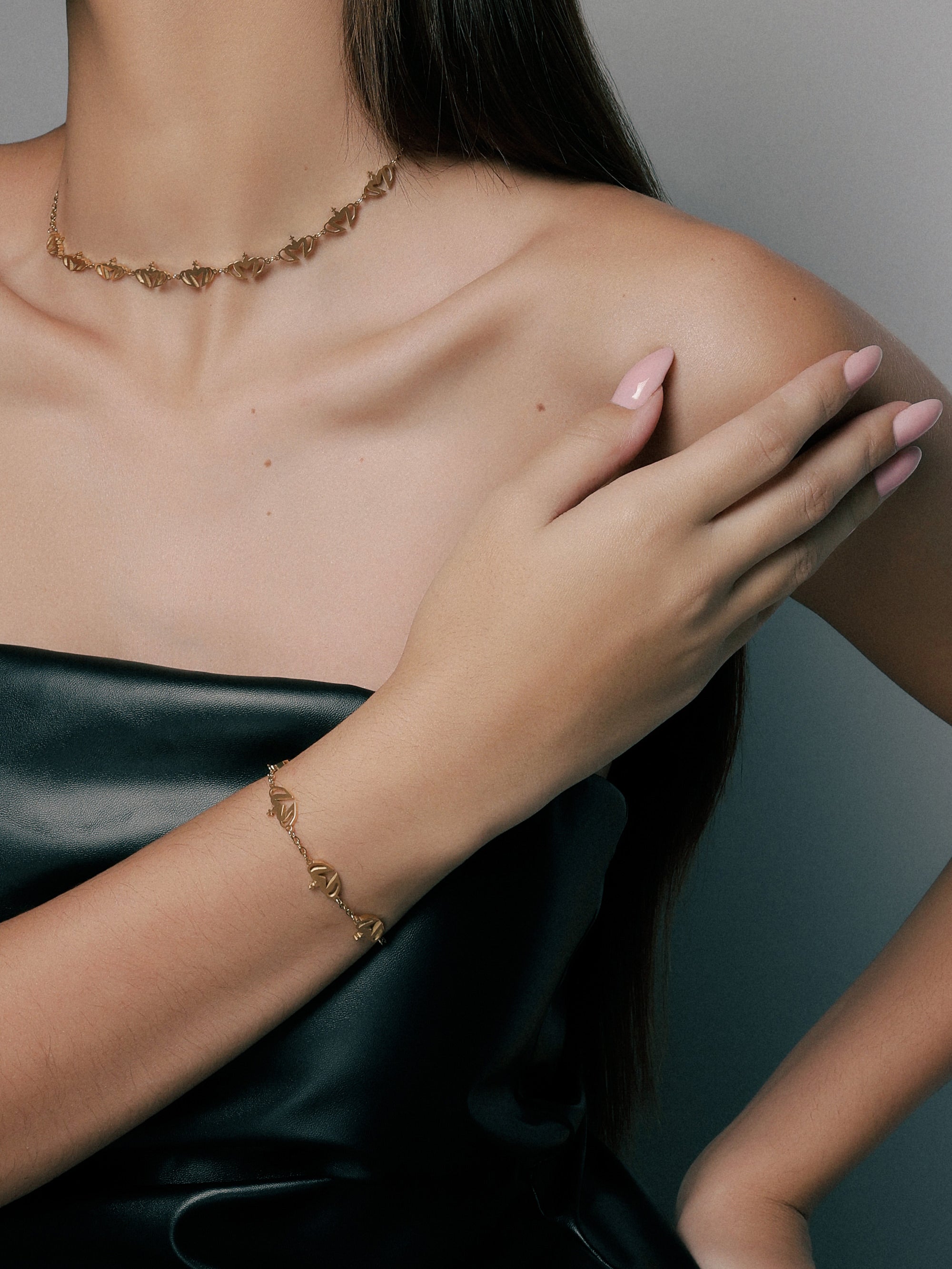 Multi Crown Chain Bracelet