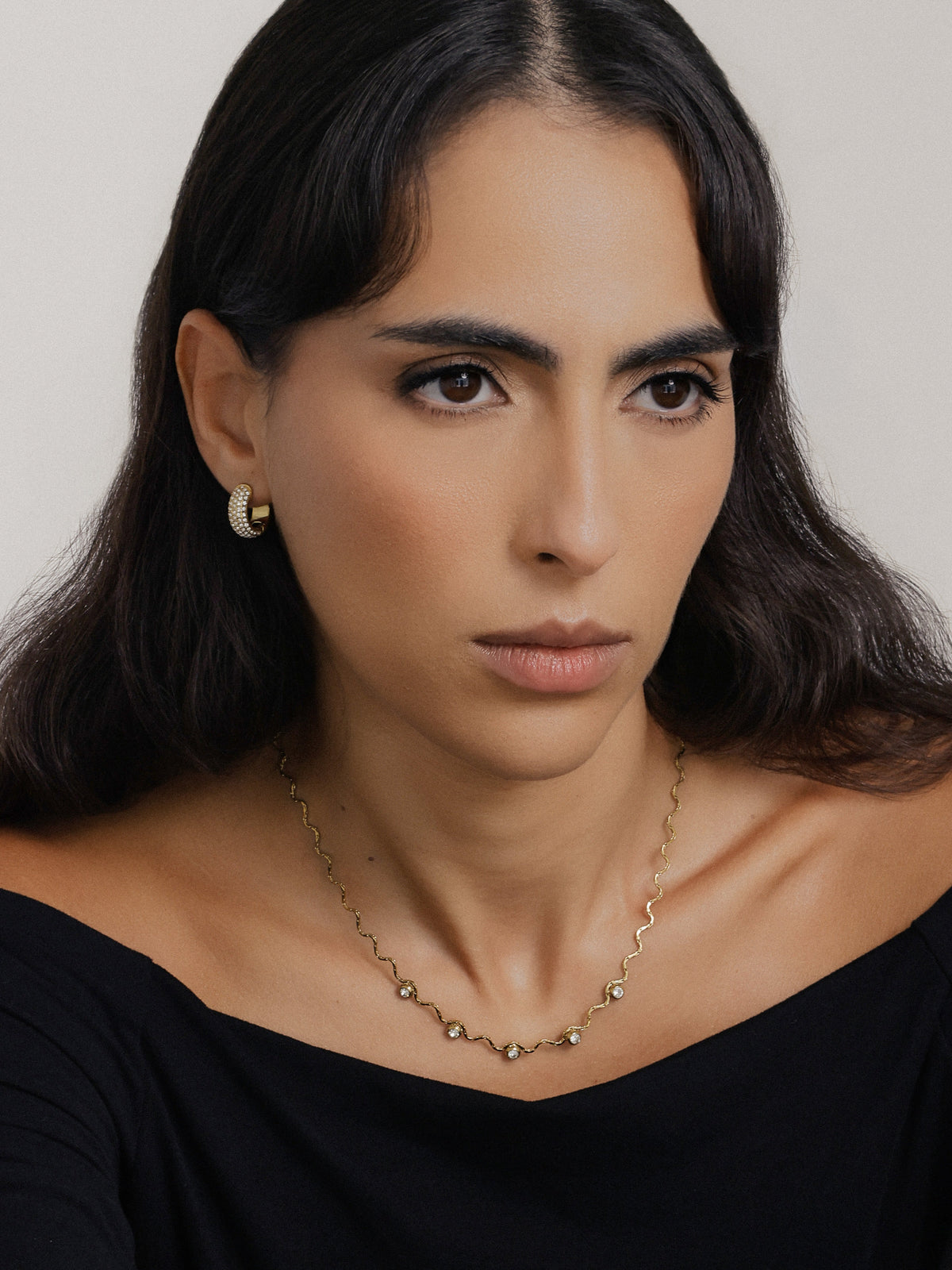 Mel Pave Hoop Earrings