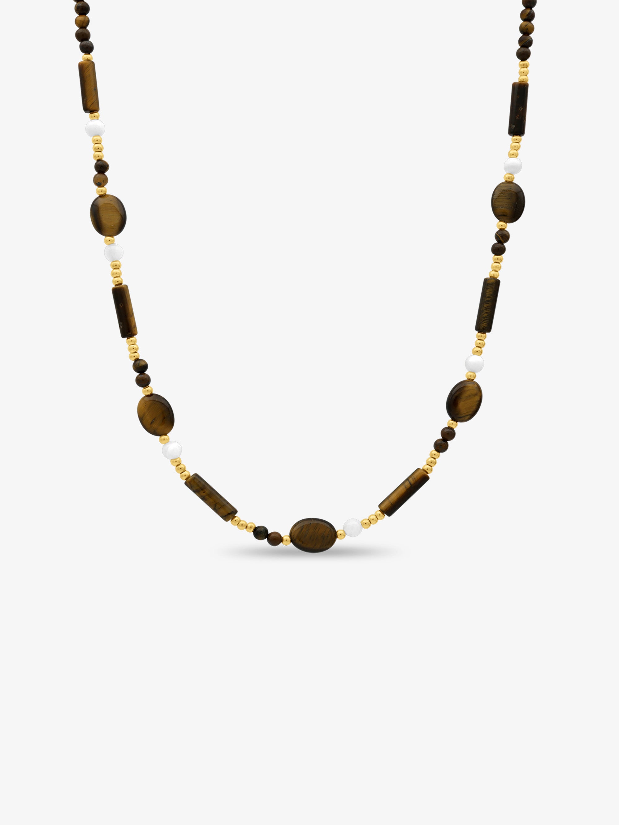 Zora Pearl Tiger Eye Necklace