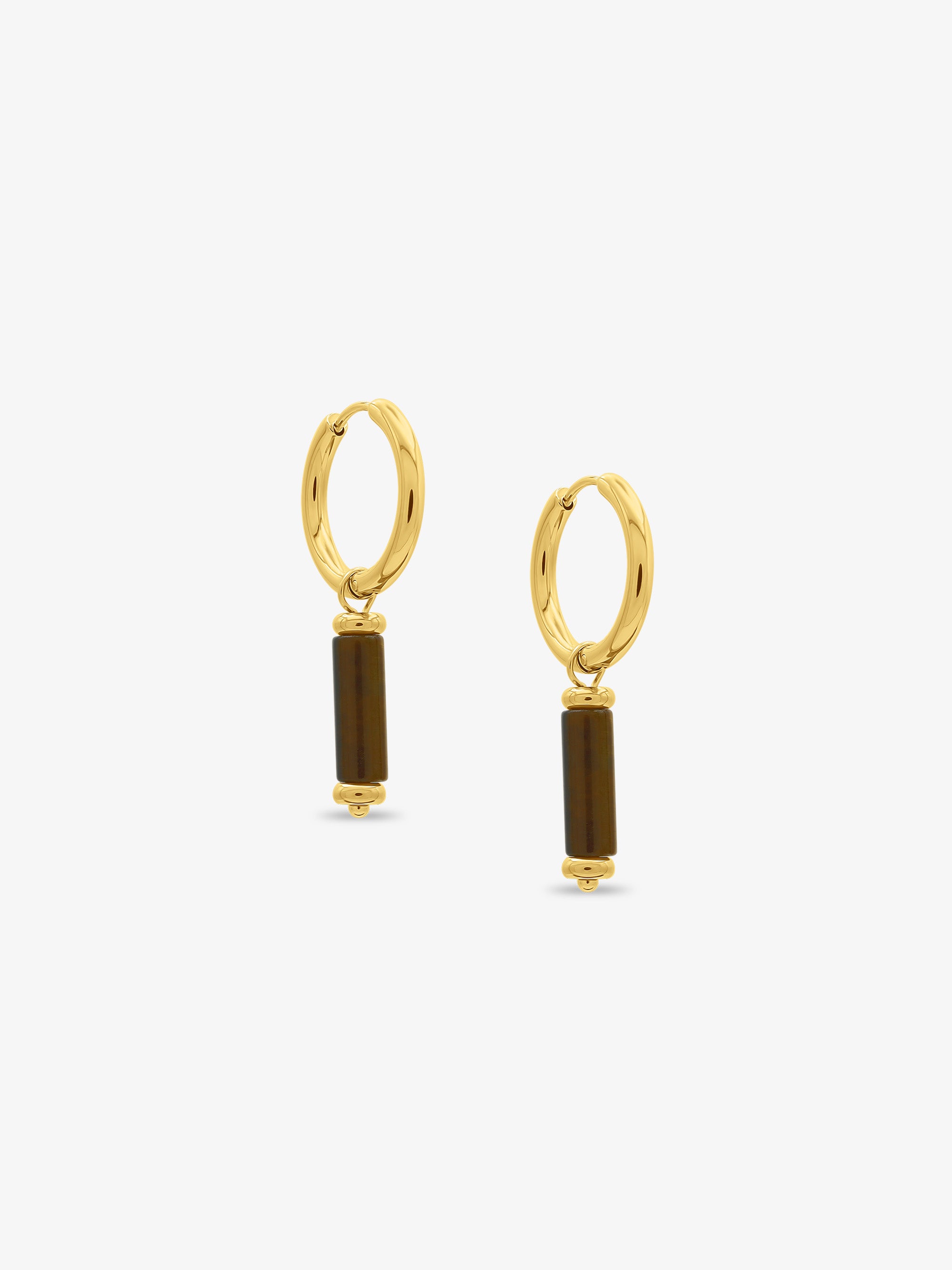 Ember Tiger Eye Hoop Earrings