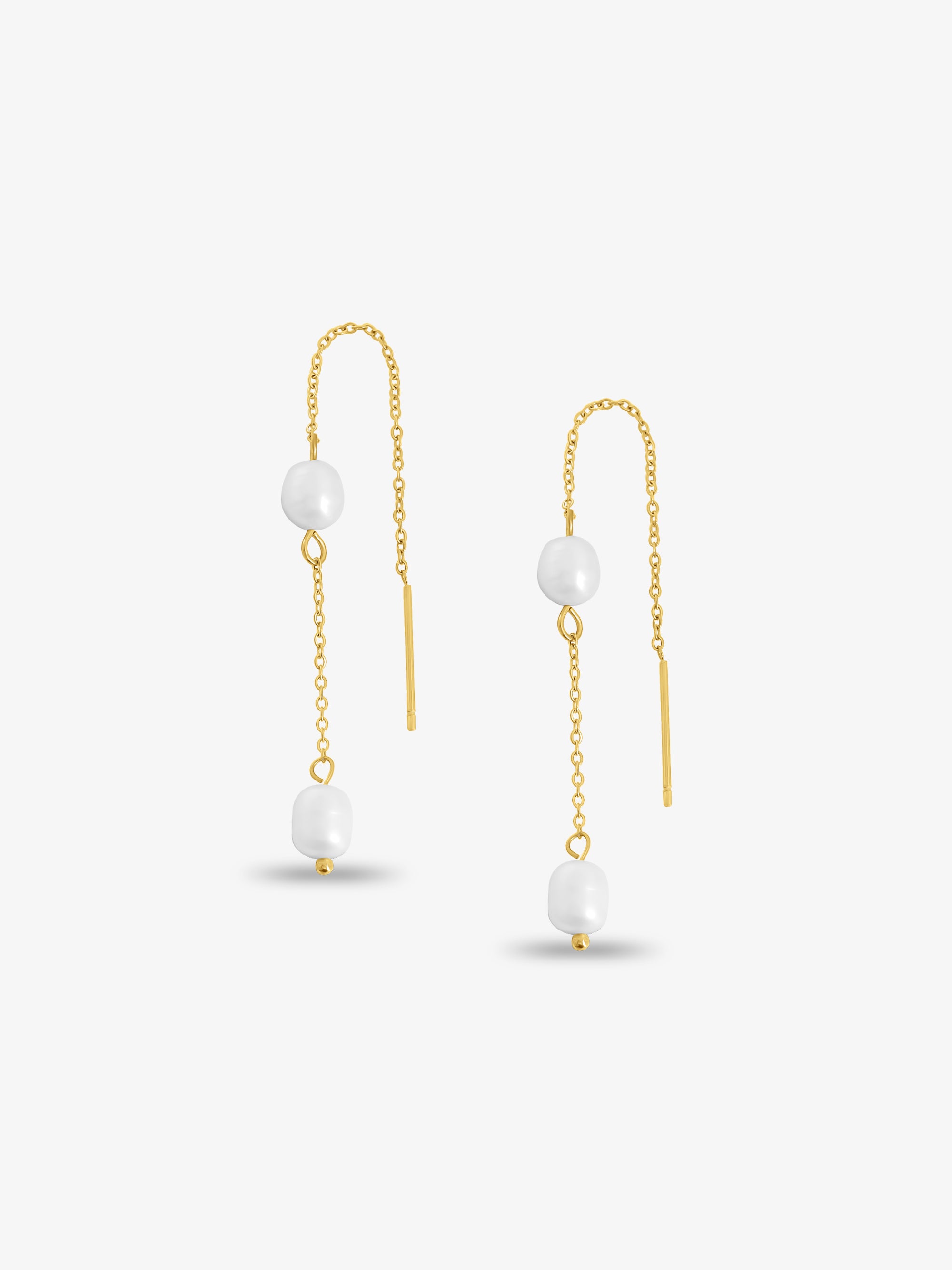 FRESH WATER PEARLS CHAIN EARRINGS