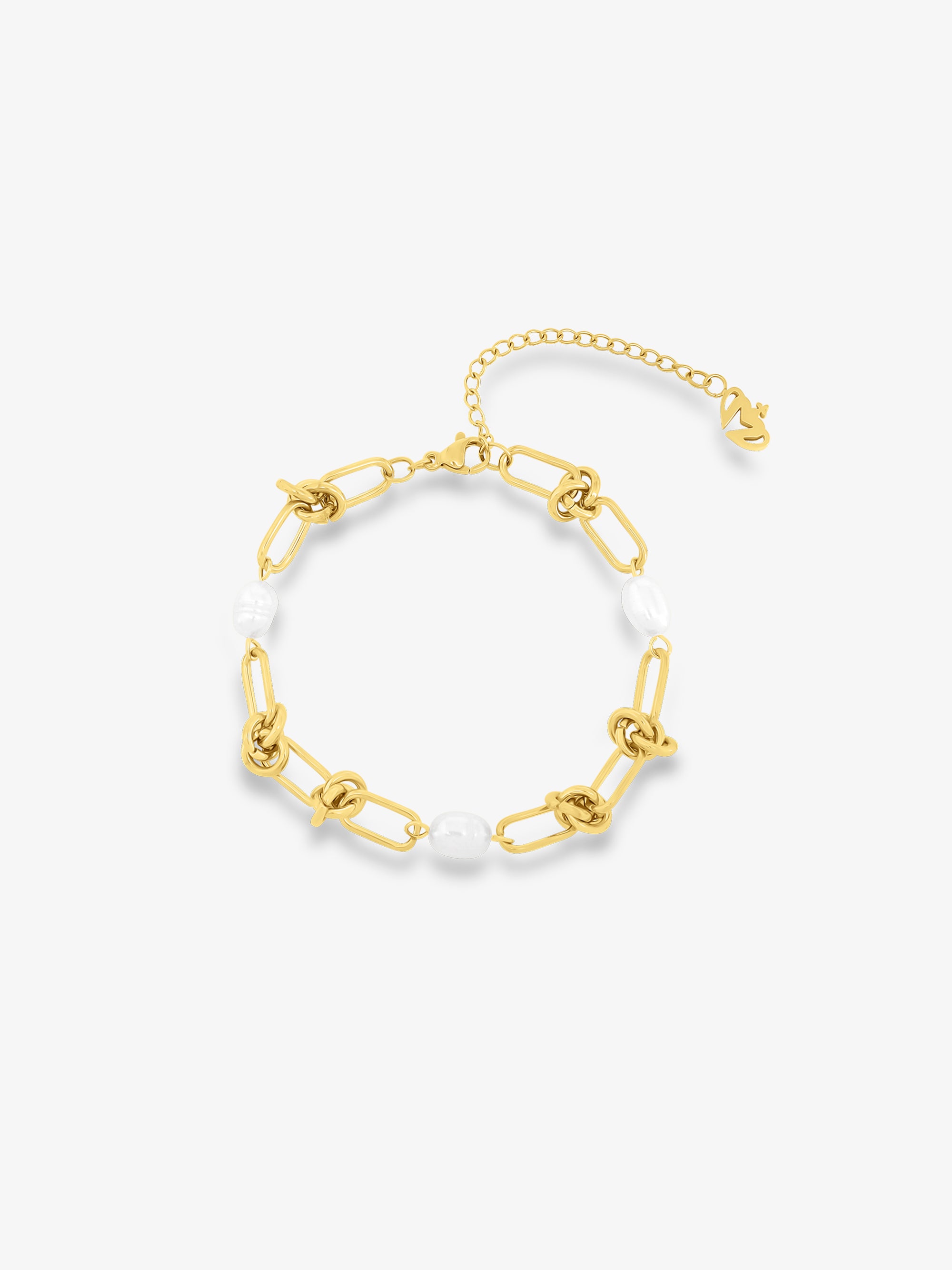Fresh Pearl Knot Chain Bracelet