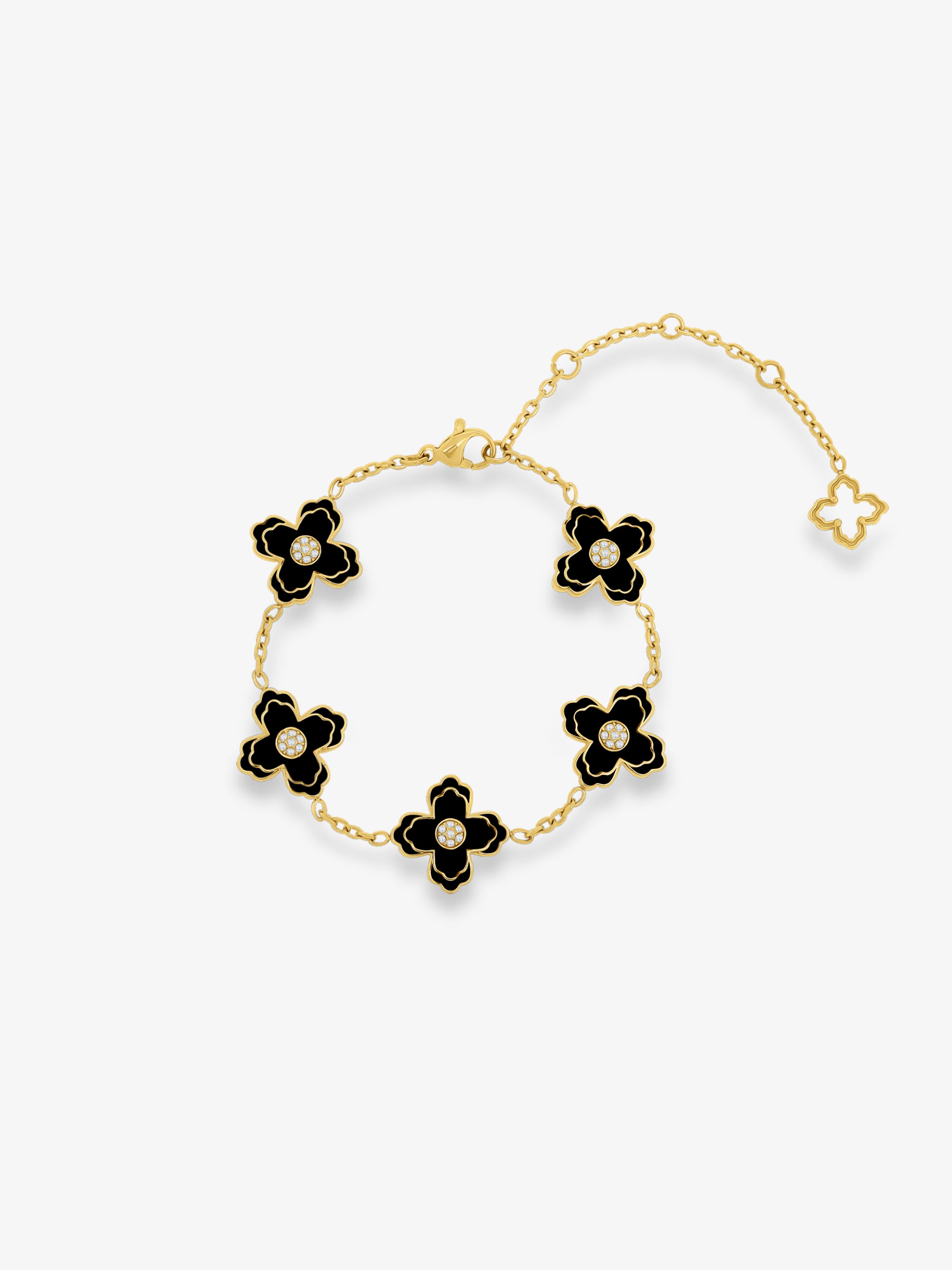 FIORE Black Enamel 5 motif Bracelet
