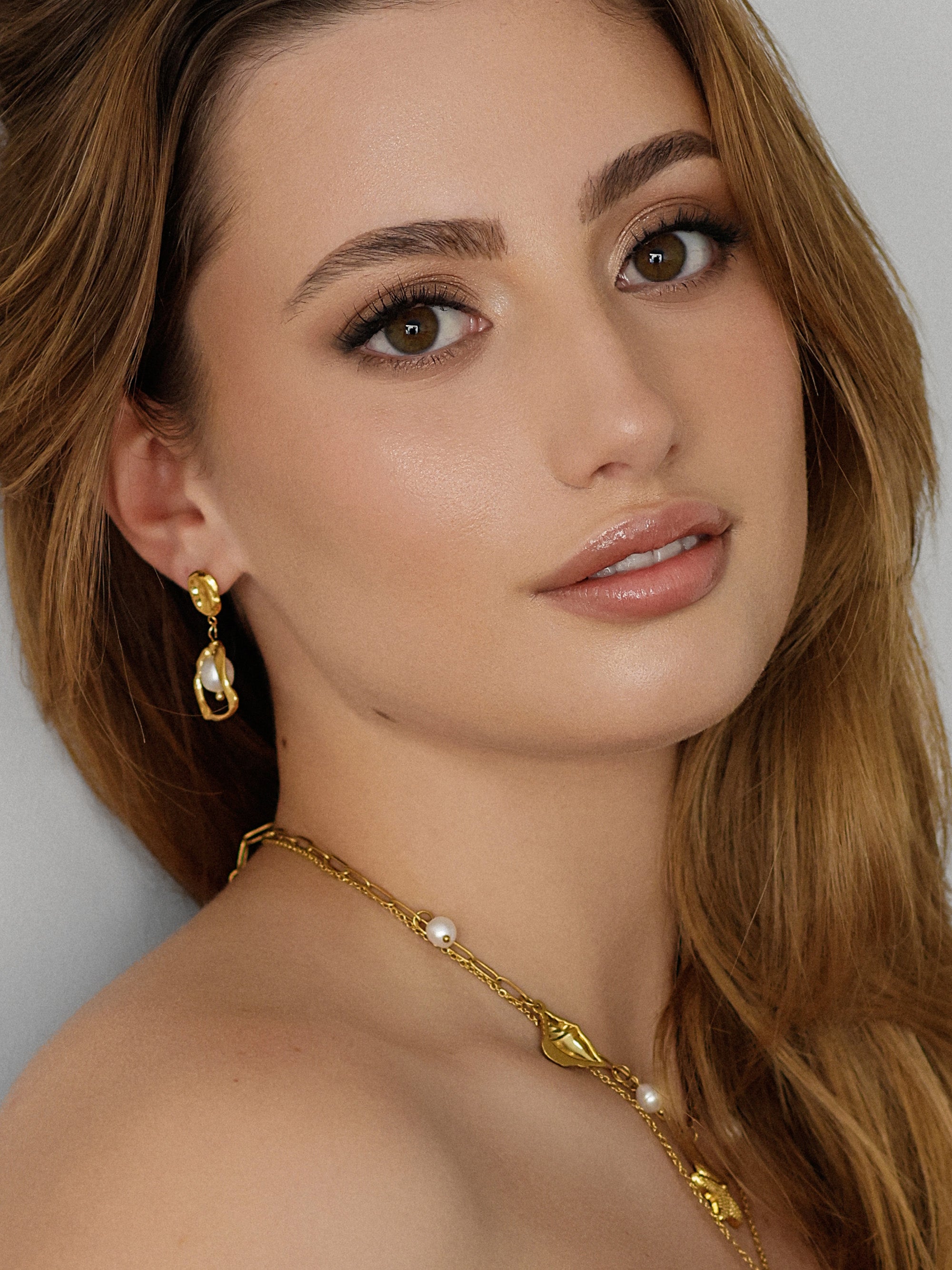 Framed Fresh Water Pearl Earrings