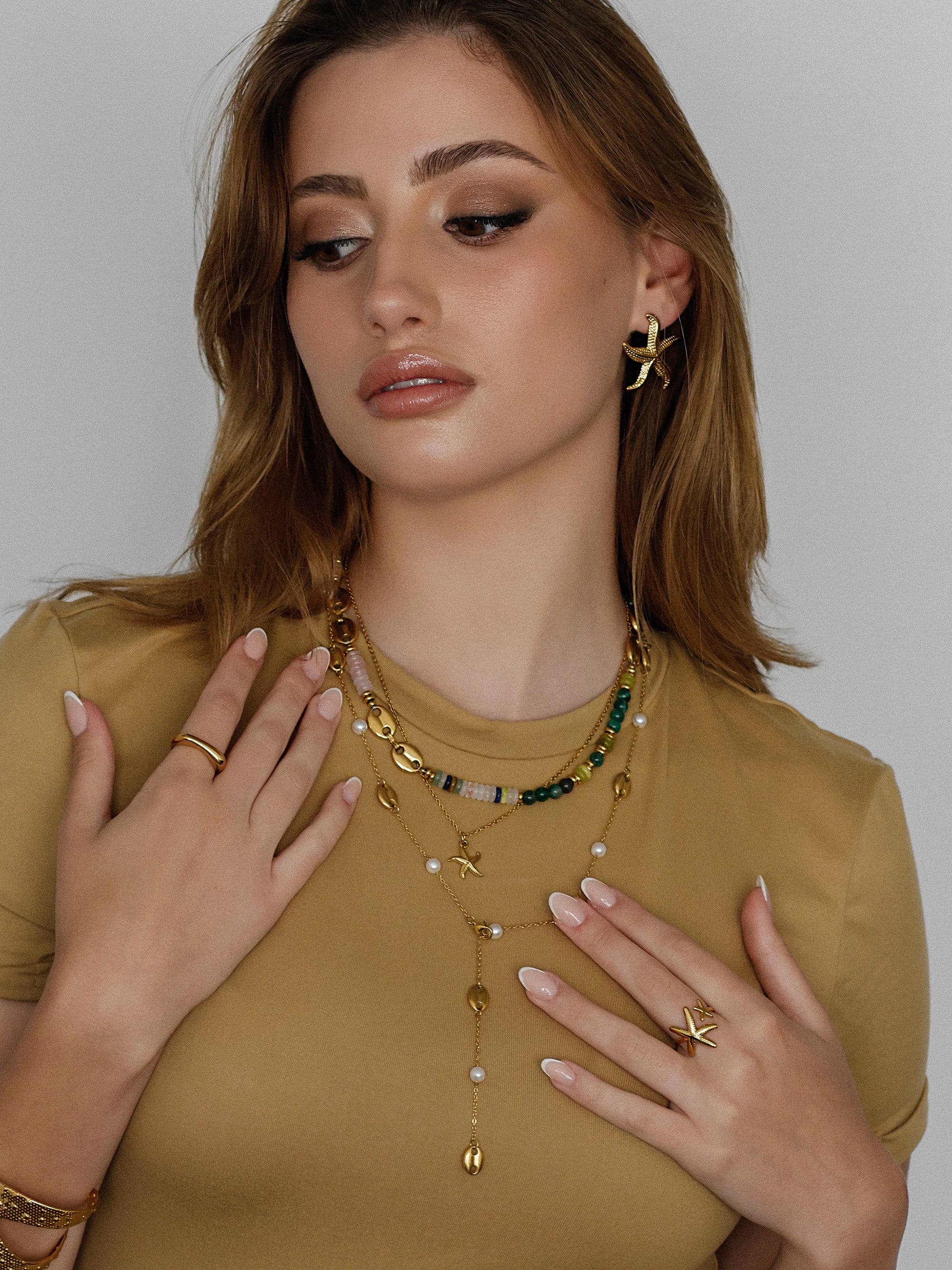 Rizz Long Coffee Bean Necklace