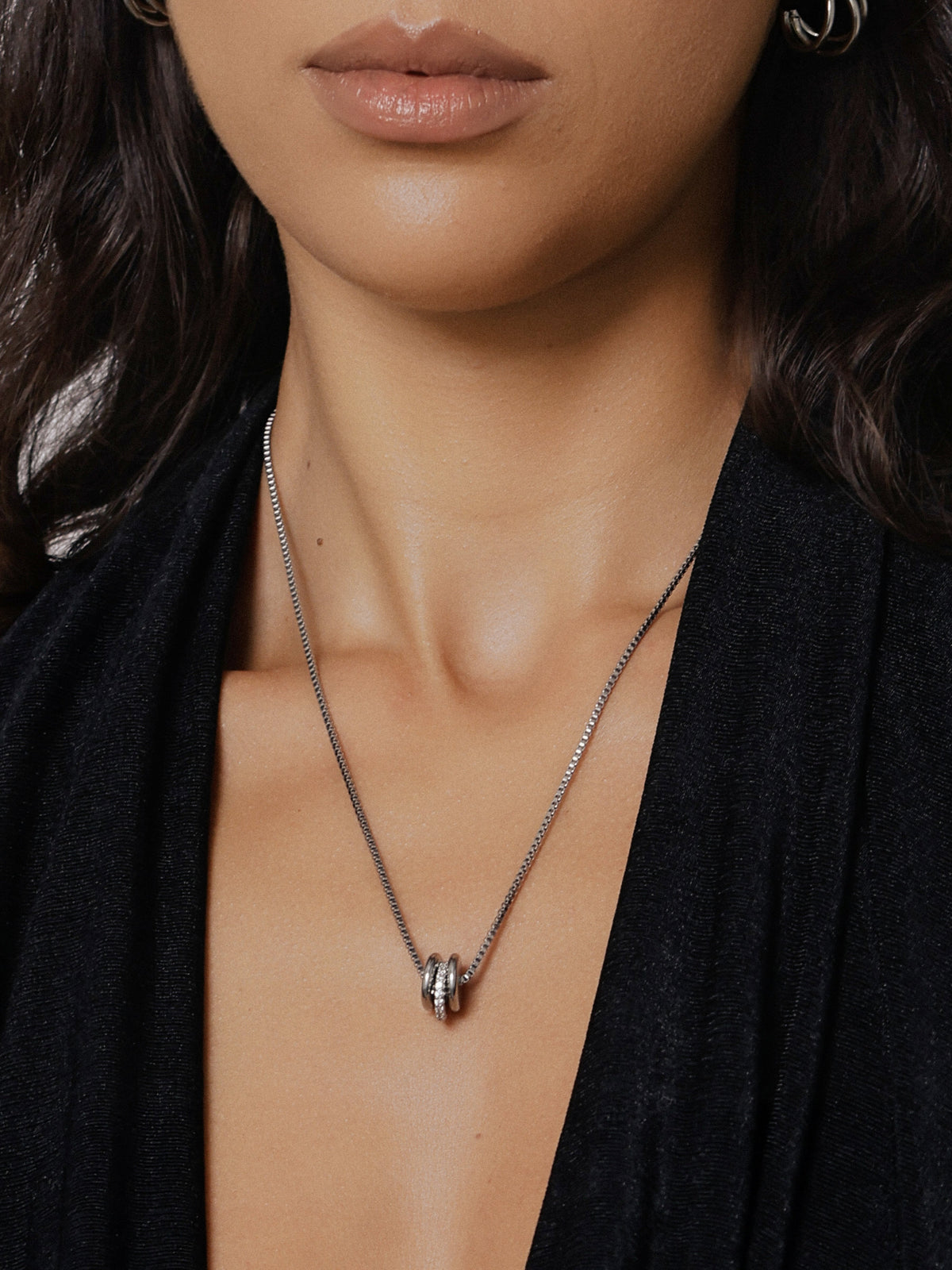 Penelope CZ Ring Silver Necklace - PREORDER