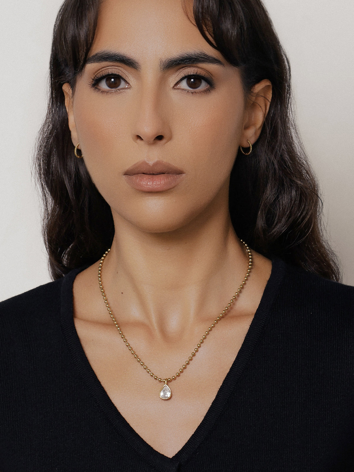 Atom CZ Droplet Necklace