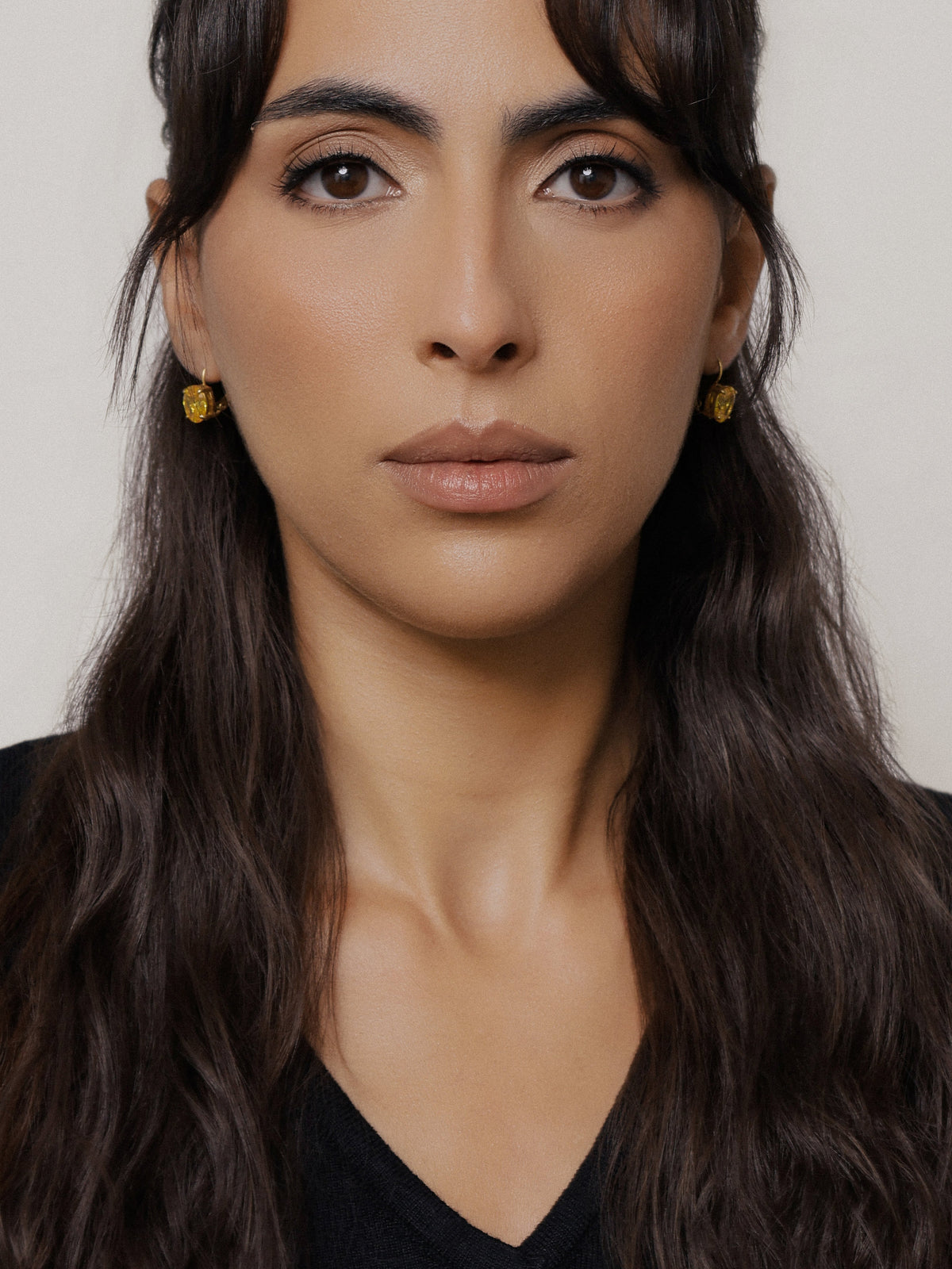 Teresa Citrine CZ Hoop Earrings