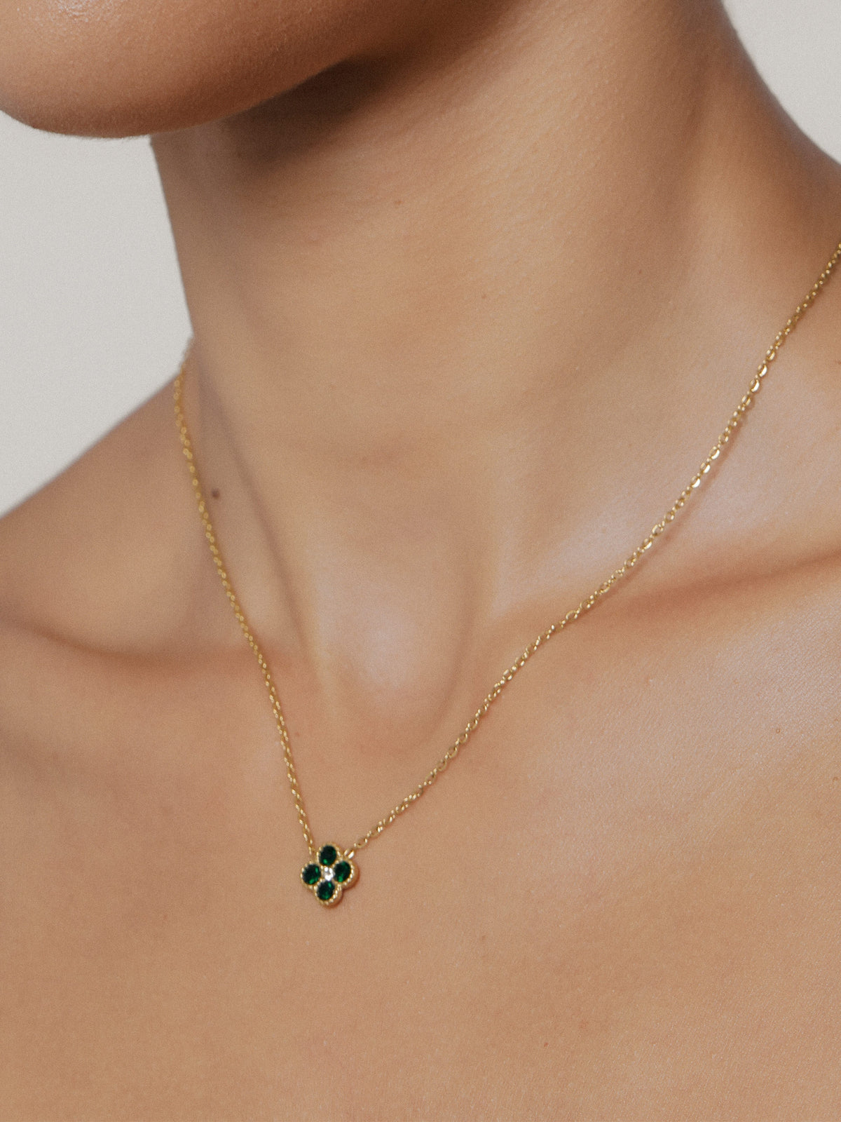 Elise Emerald CZ Necklace