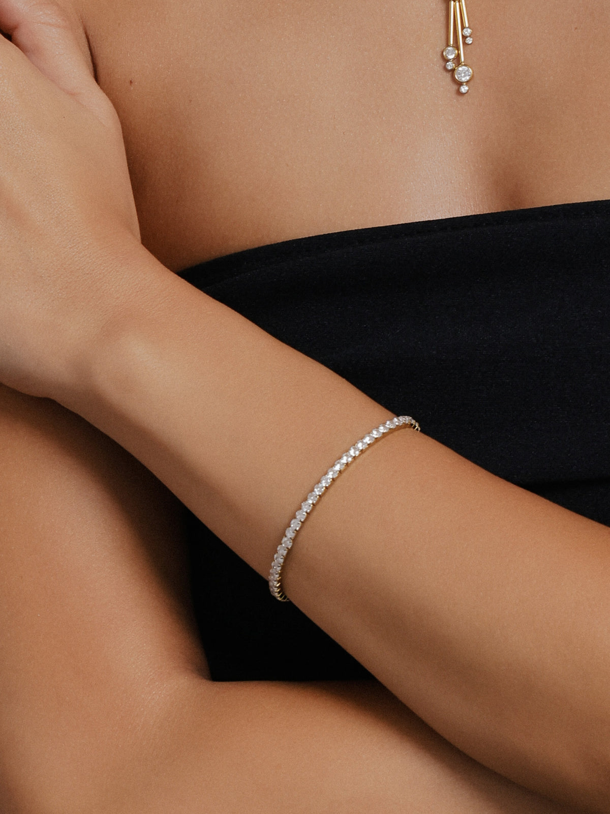 Elastic Tennis Gold Bracelet