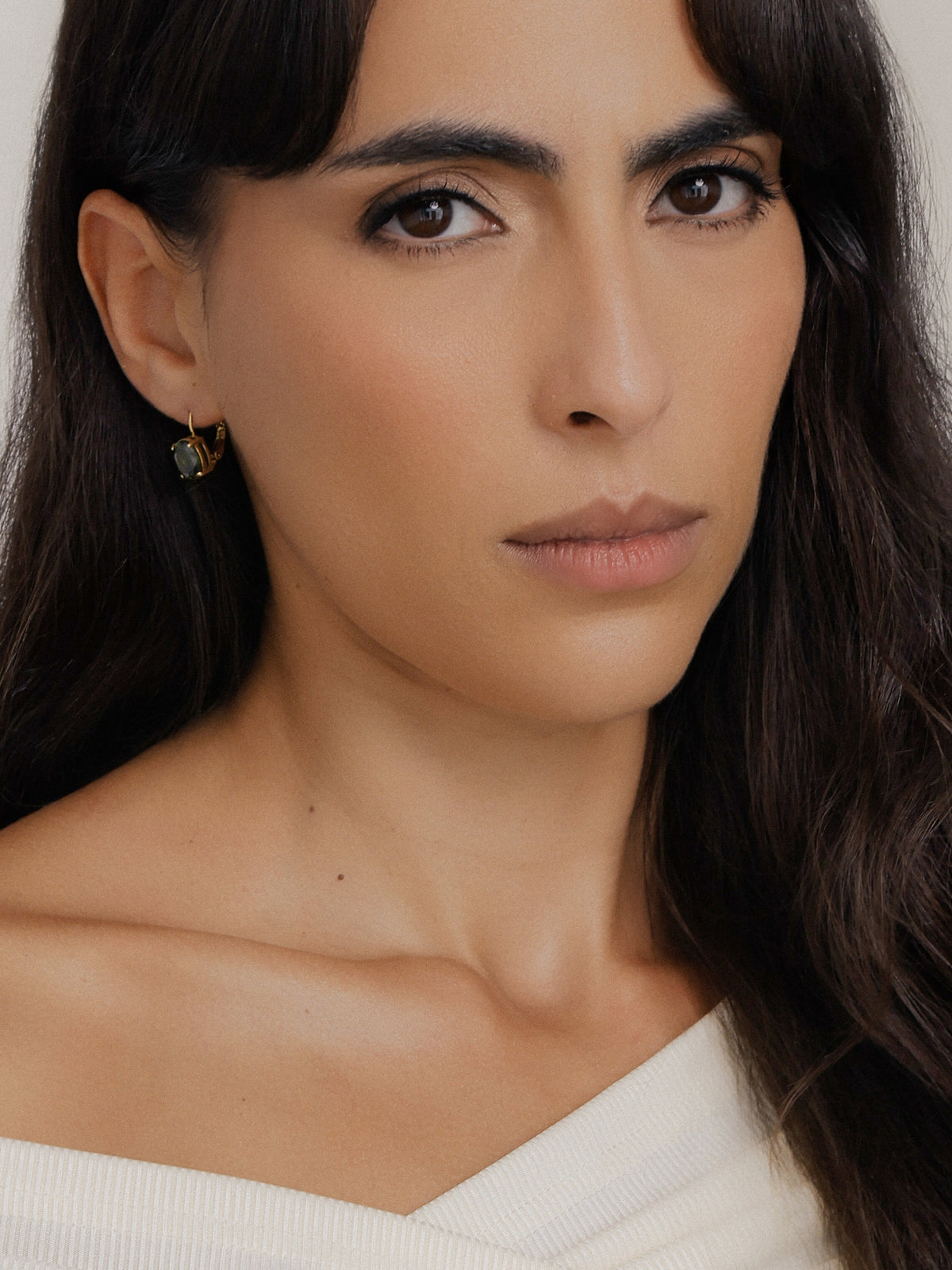 Teresa Peridot CZ Hoop Earrings