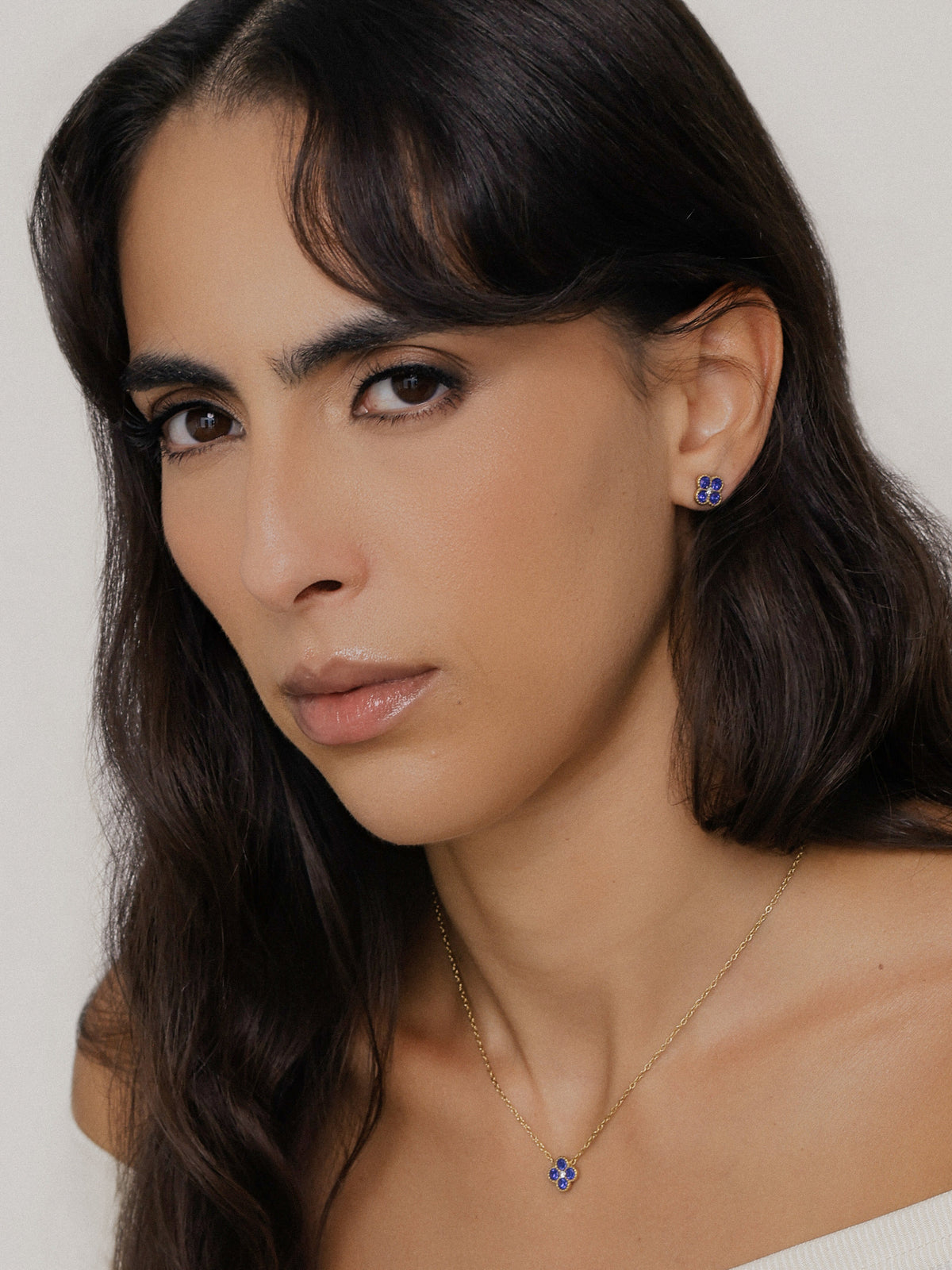 Elise Cobalt CZ Necklace