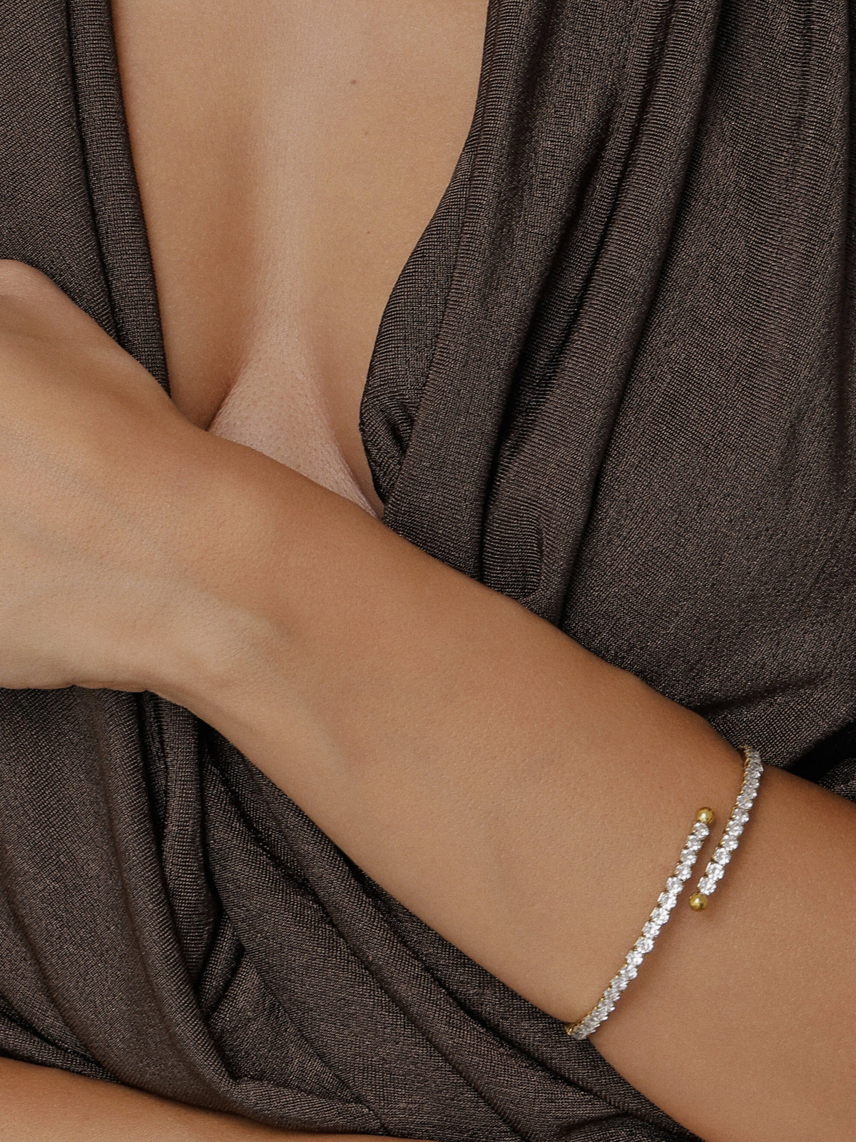 Wrapped CZ Gold Cuff