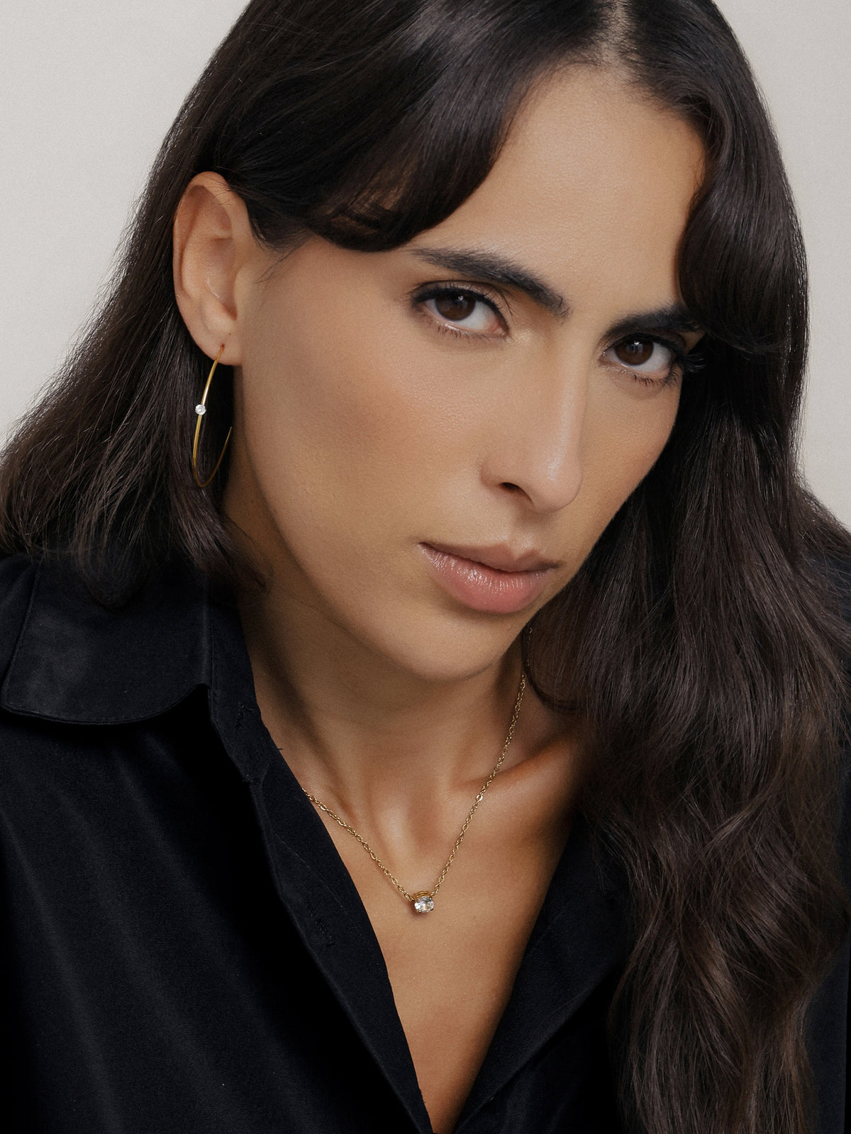 Kelly CZ Gold Hoop Earrings