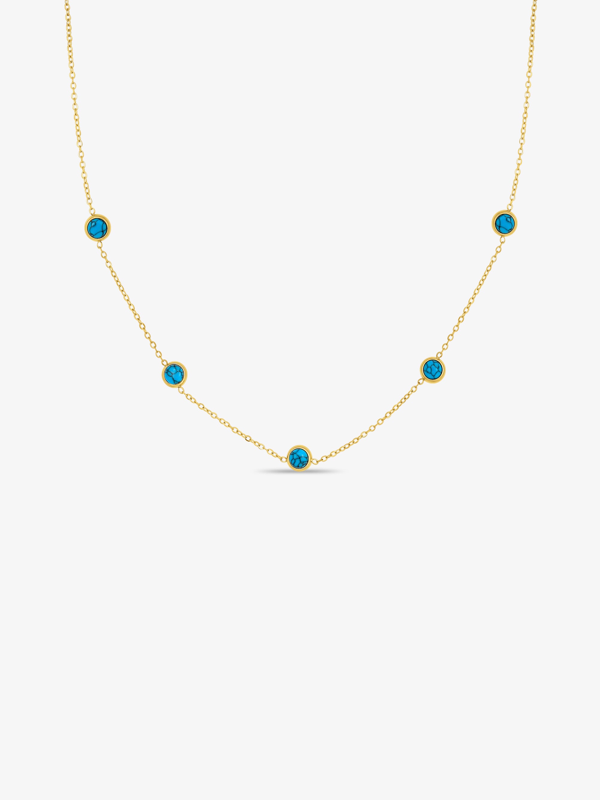 Turquoise 5 Motif Necklace