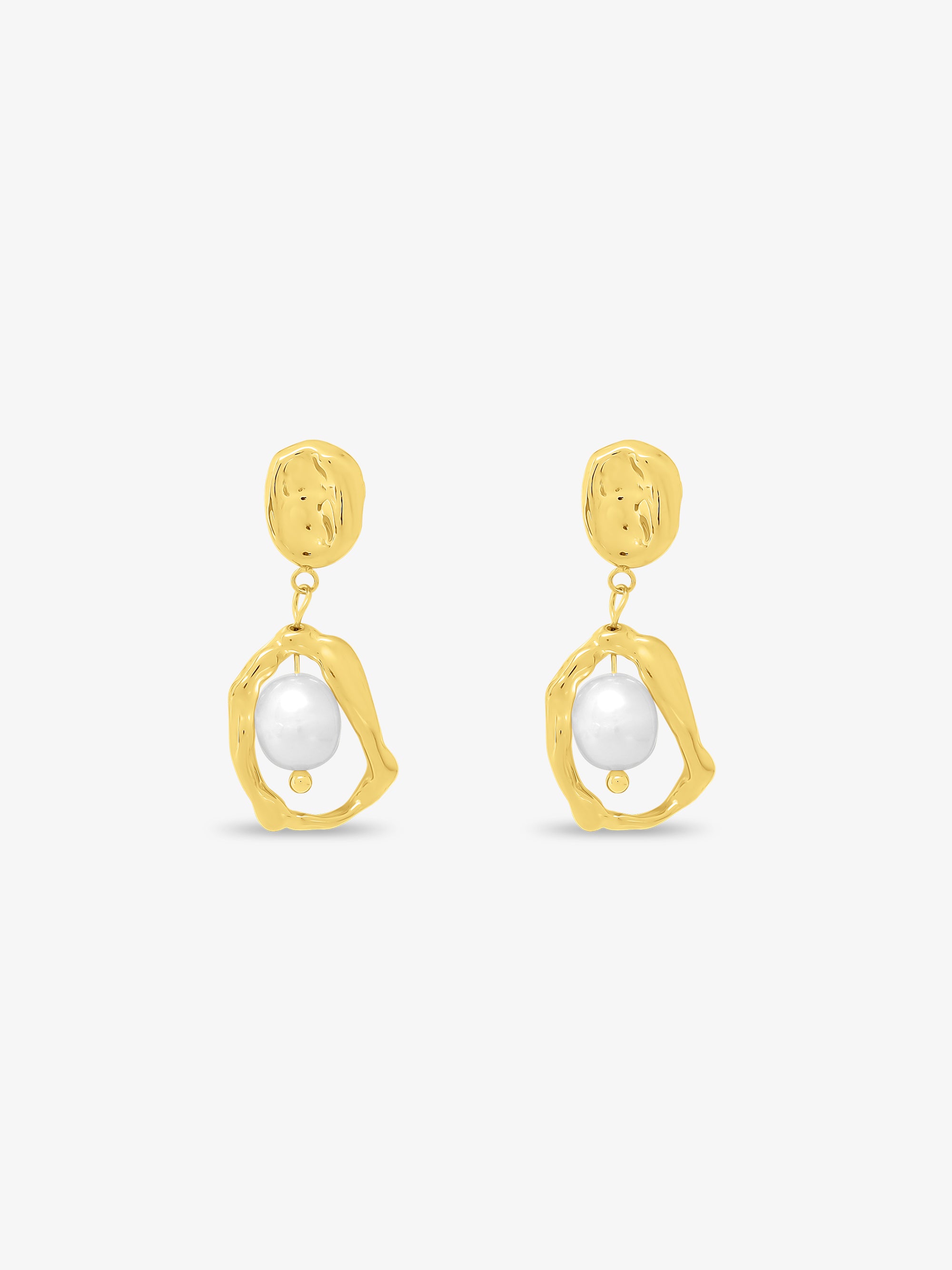 Framed Fresh Water Pearl Earrings