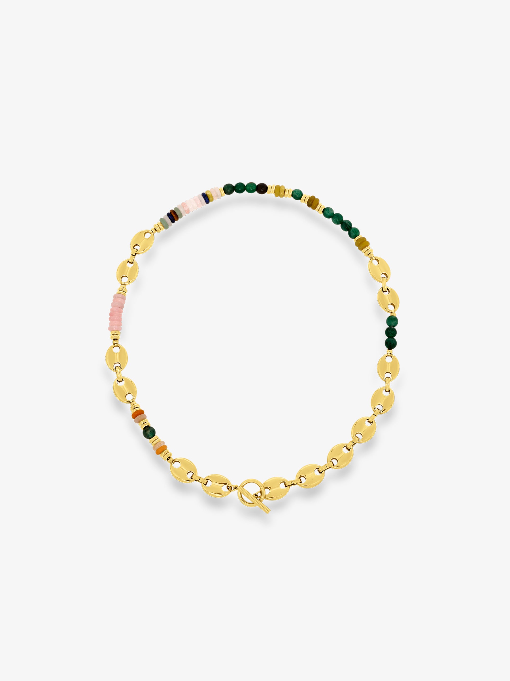 Green Agate Coffee Bean Necklace