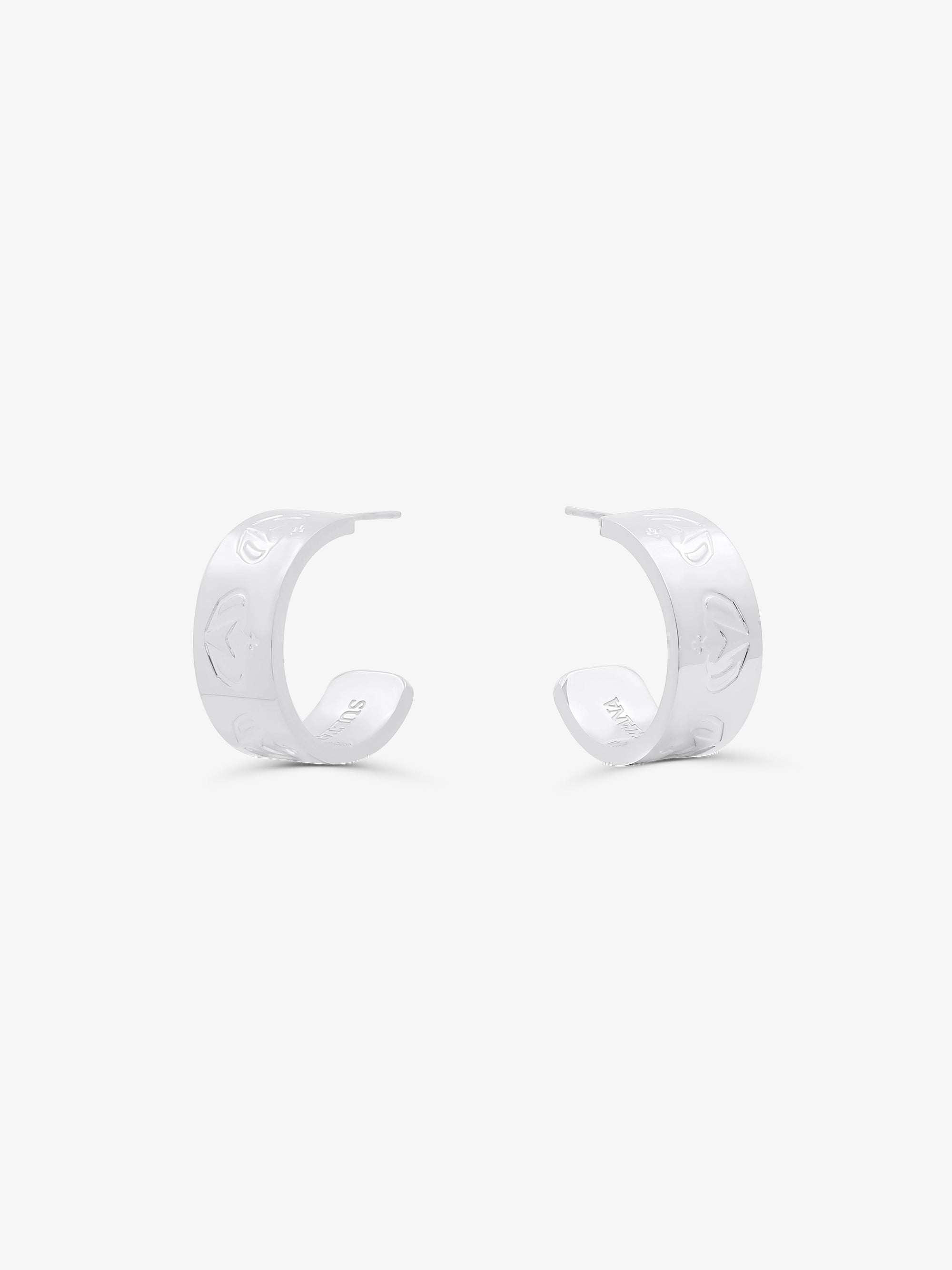 Sultana-Malta EARRINGS 3.tone Hoop Earrings 20mm Silver