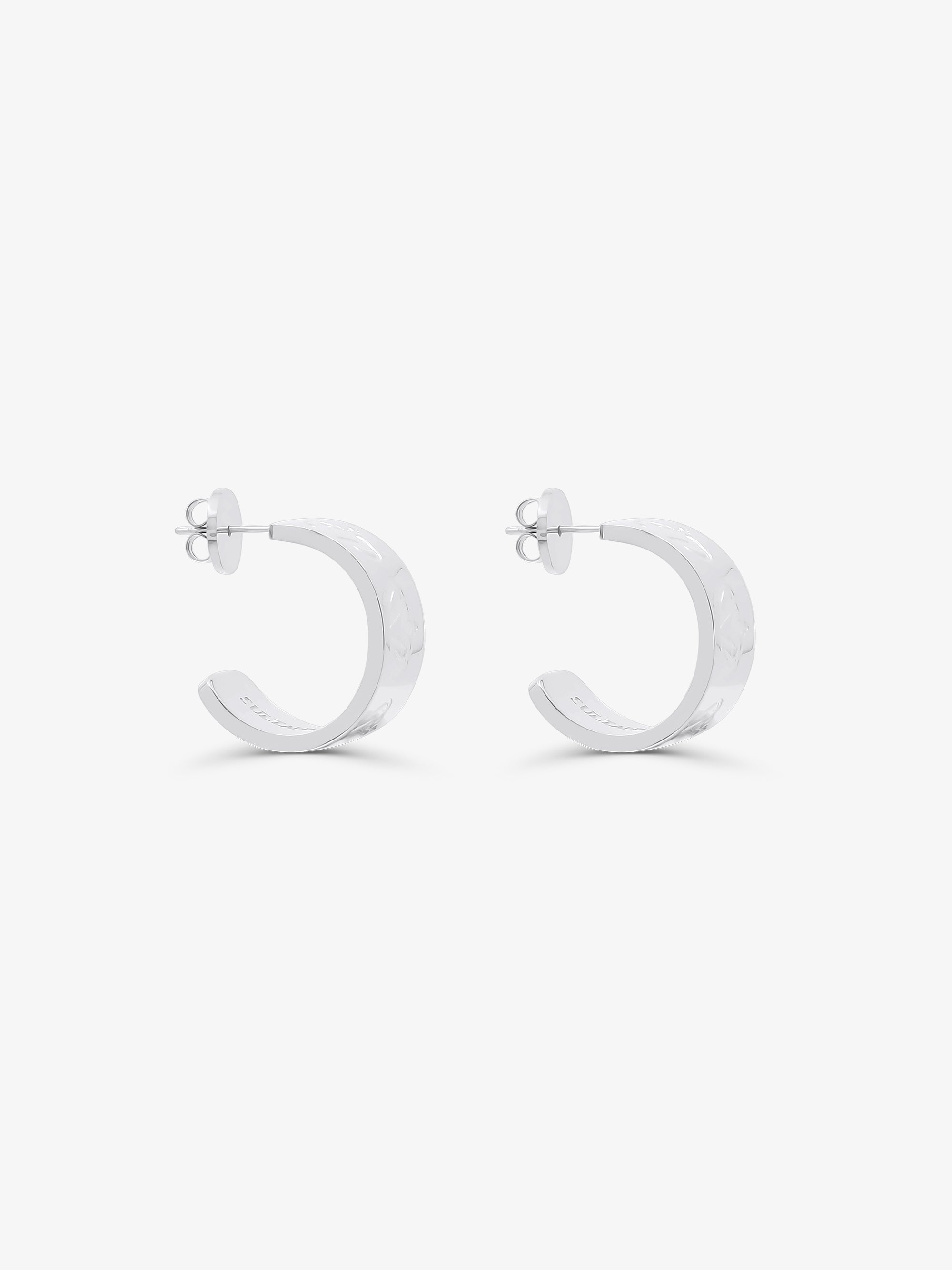 Sultana-Malta EARRINGS 3.tone Hoop Earrings 20mm Silver