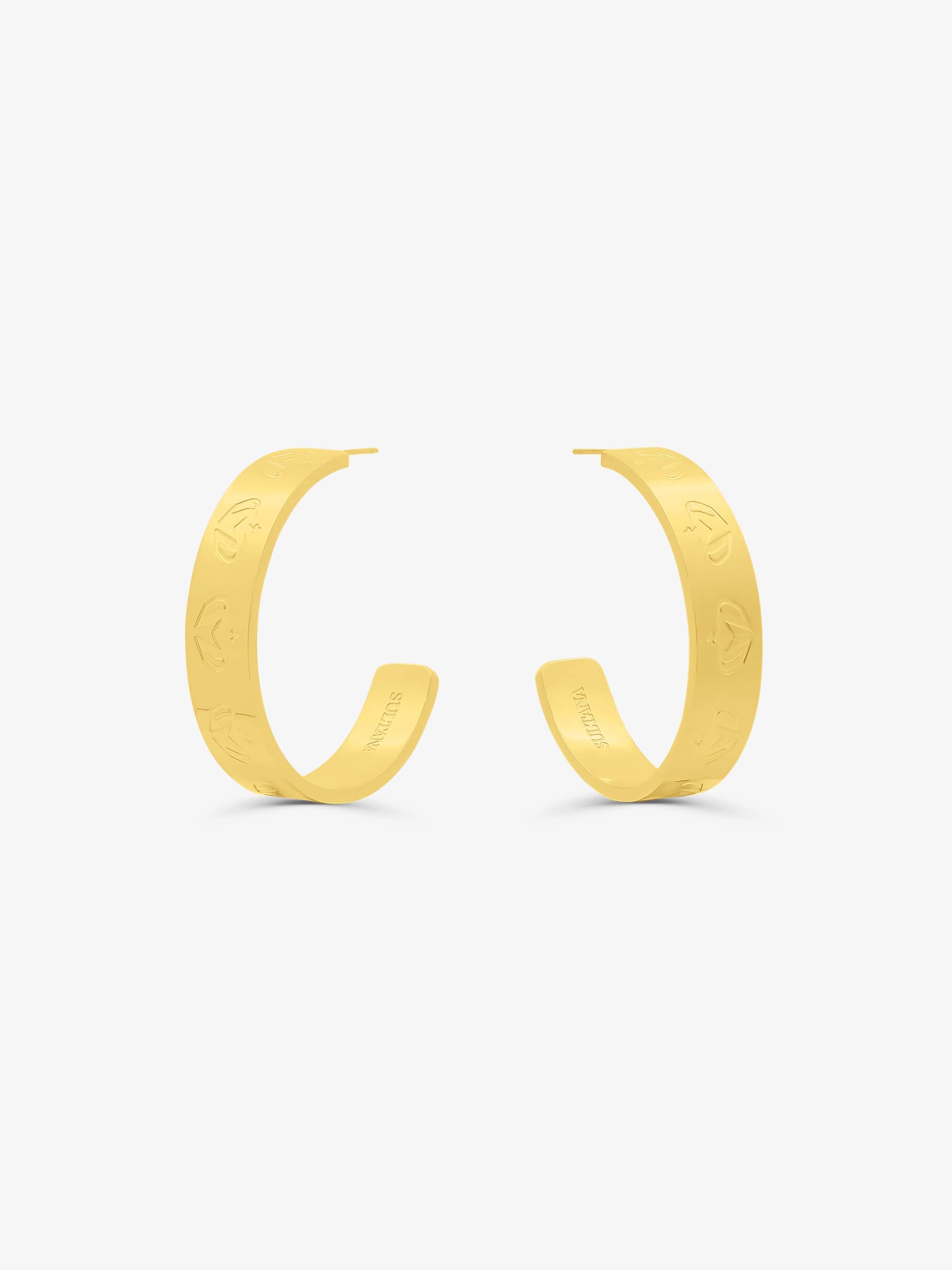 Sultana-Malta EARRINGS 3.tone Hoop Earrings 40mm