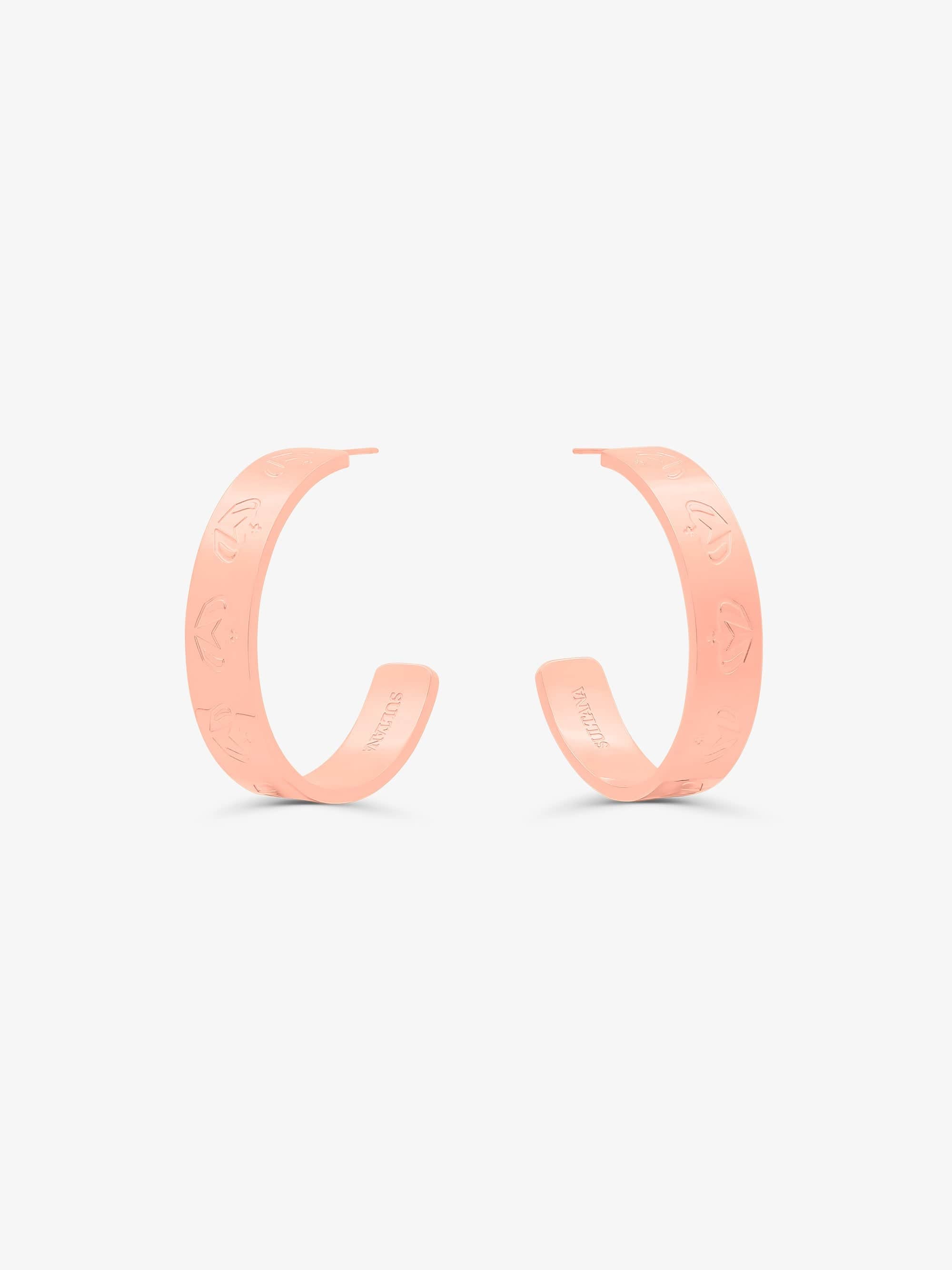 Sultana-Malta EARRINGS 3.tone Hoop Earrings 40mm Rose Gold