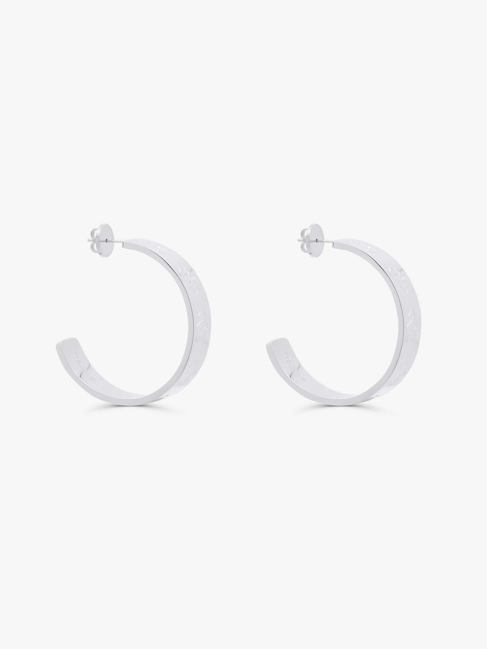 Sultana-Malta EARRINGS 3.tone Hoop Earrings 40mm Silver