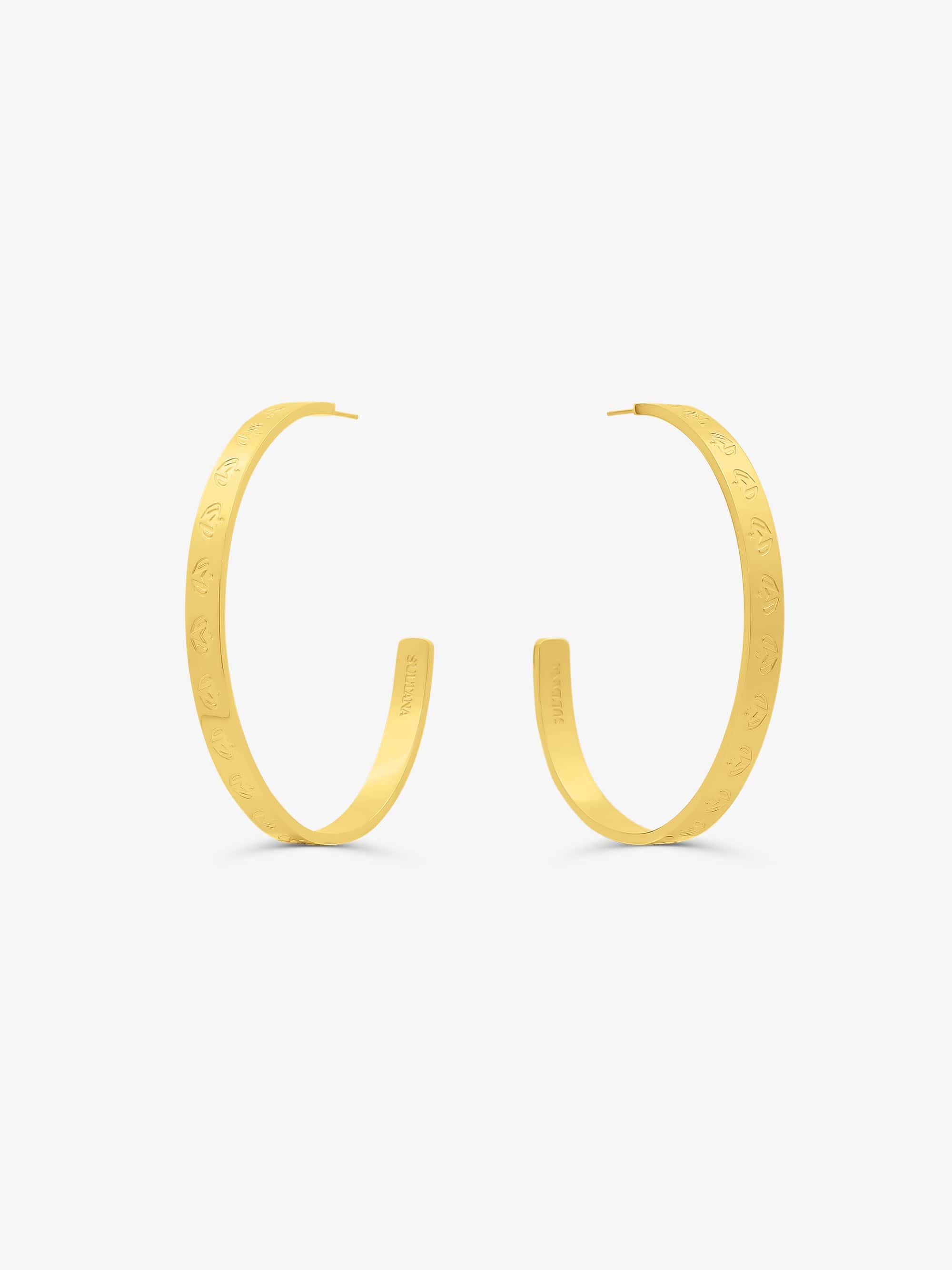 Sultana-Malta EARRINGS 3.tone Hoop Earrings 65mm