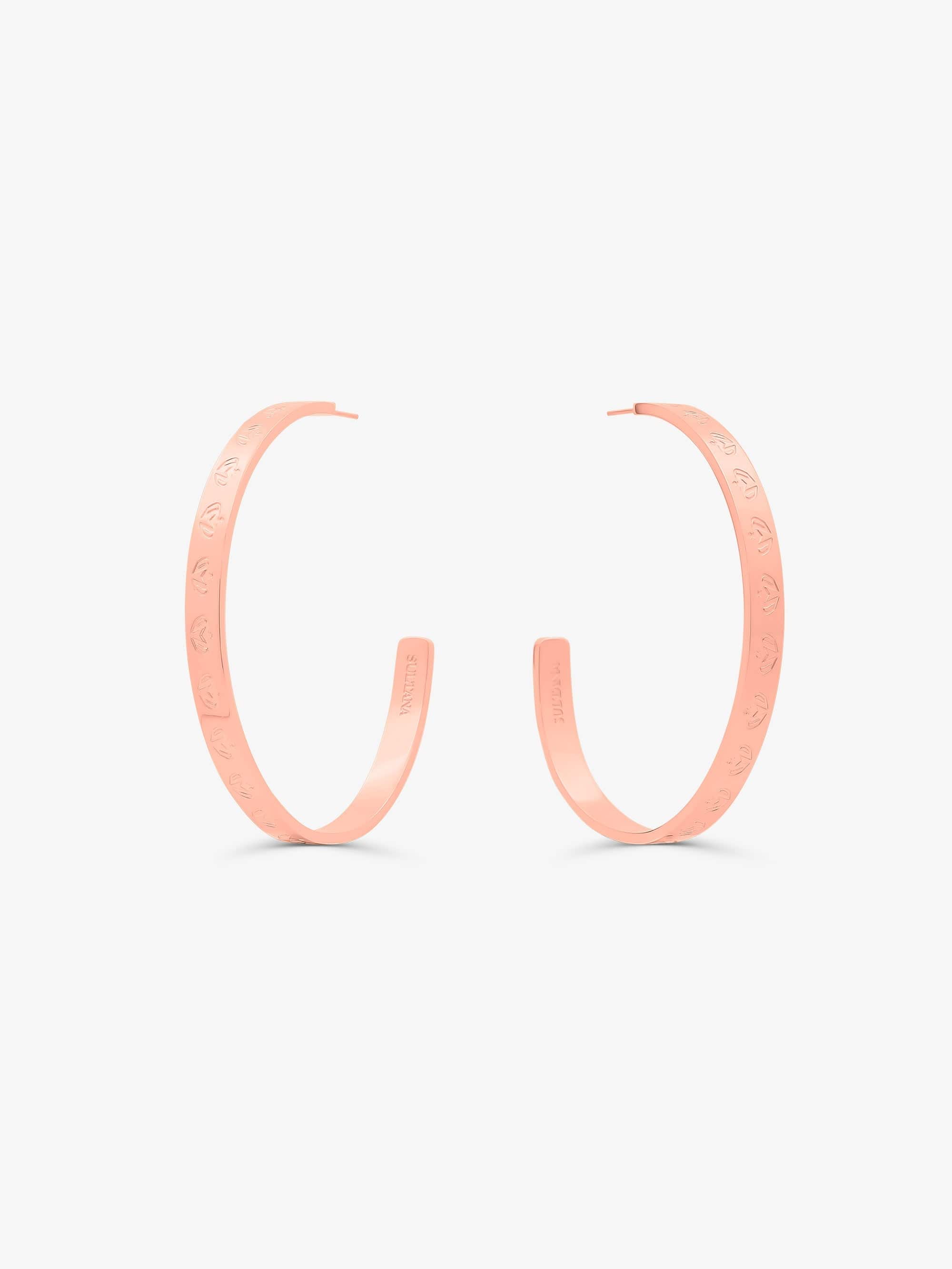 Sultana-Malta EARRINGS 3.tone Hoop Earrings 65mm Rose Gold