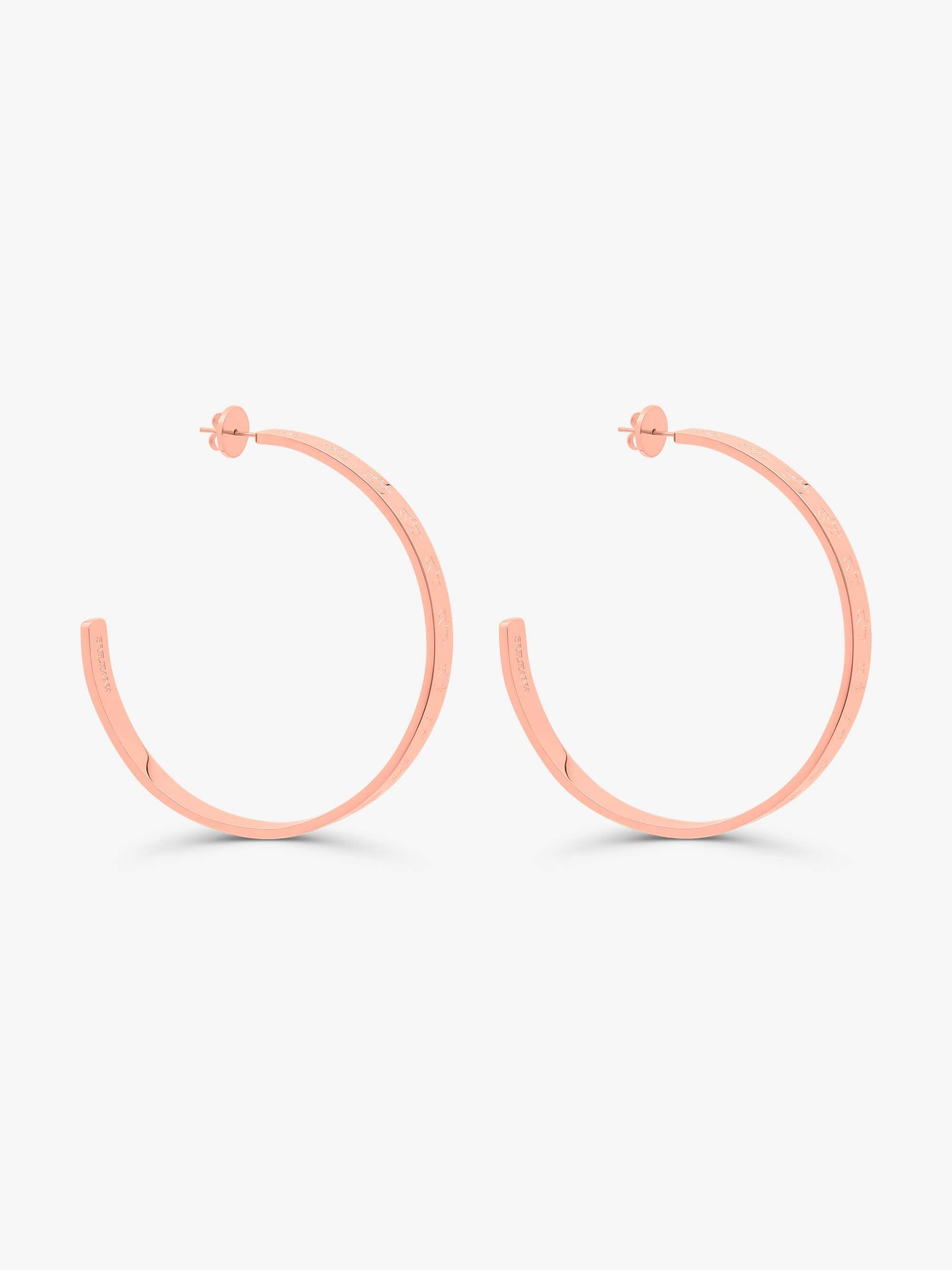 Sultana-Malta EARRINGS 3.tone Hoop Earrings 65mm Rose Gold