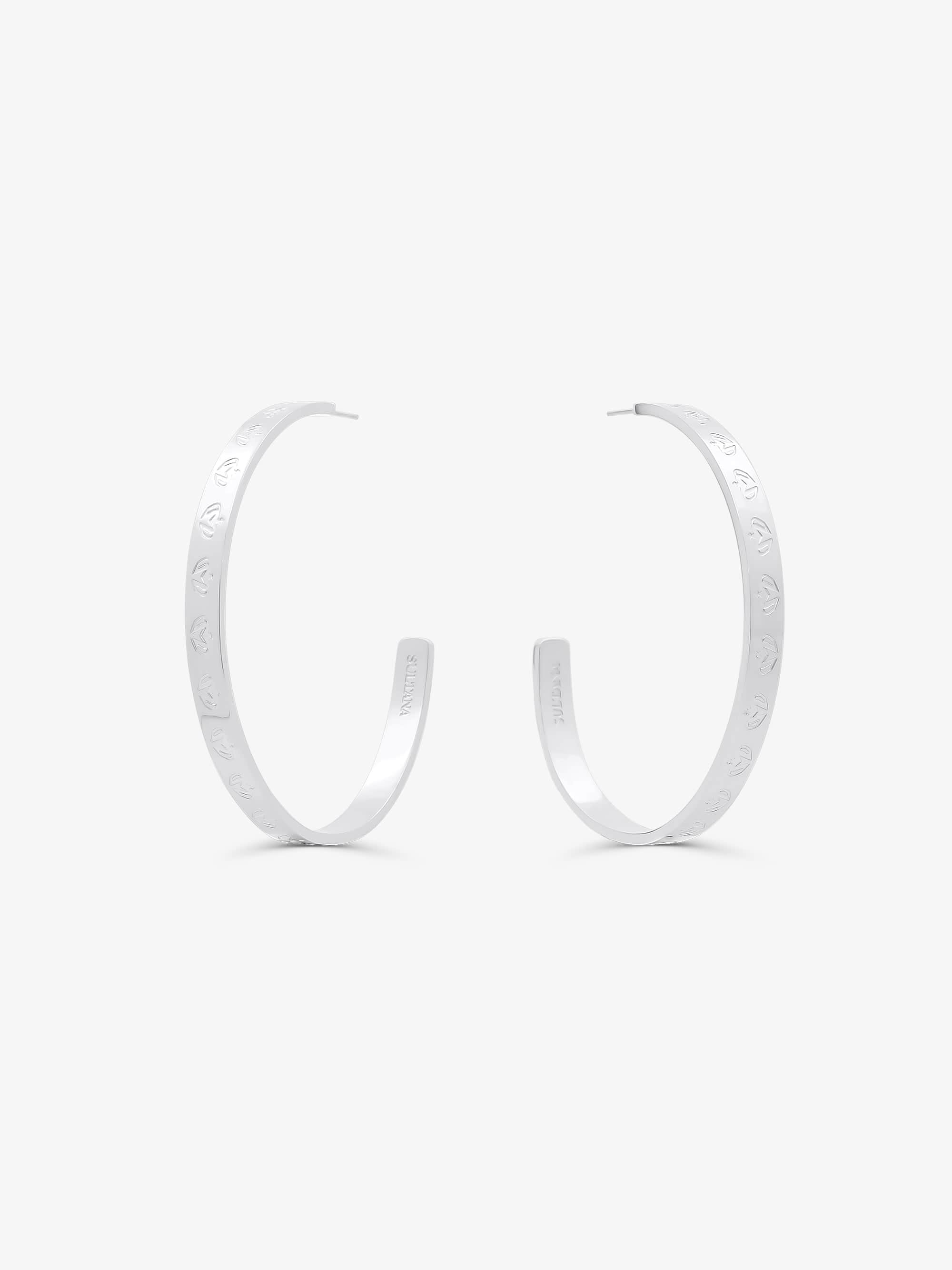Sultana-Malta EARRINGS 3.tone Hoop Earrings 65mm Silver