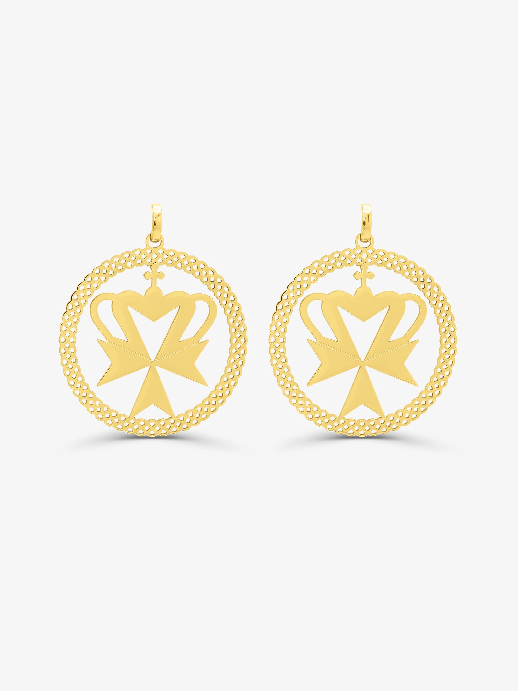 Sultana-Malta EARRINGS Crown Cross Hoop Earrings