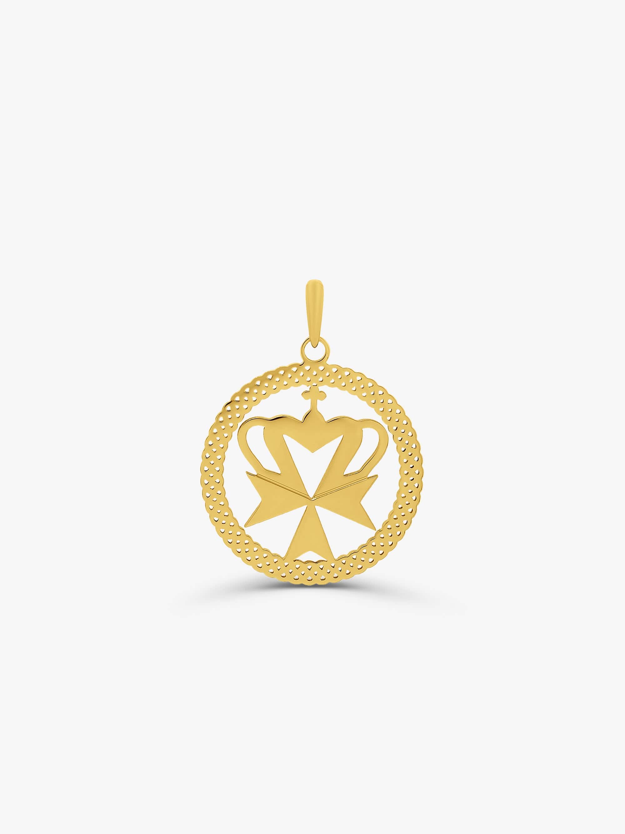 Sultana-Malta PENDANT Crown Cross Hoop Pendant