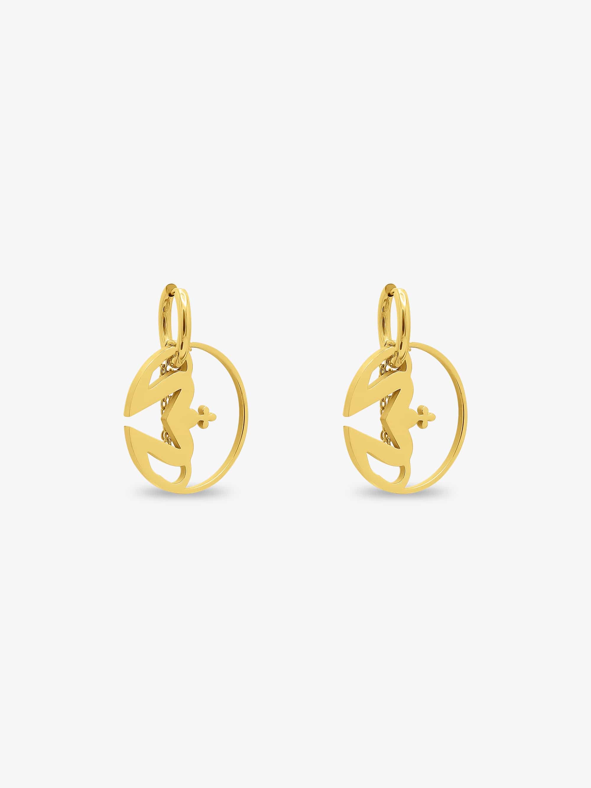 Sultana-Malta EARRINGS Crown Hoop Drop Earrings