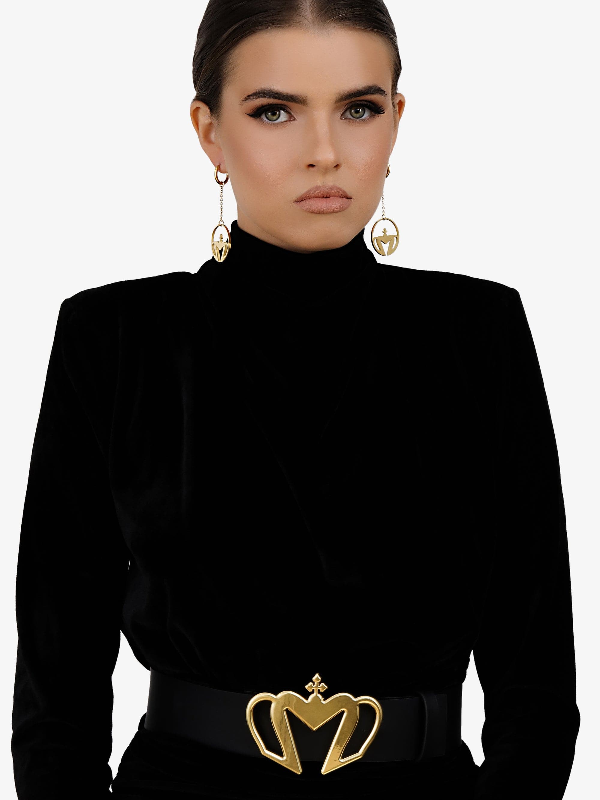 Sultana-Malta EARRINGS Crown Hoop Drop Earrings