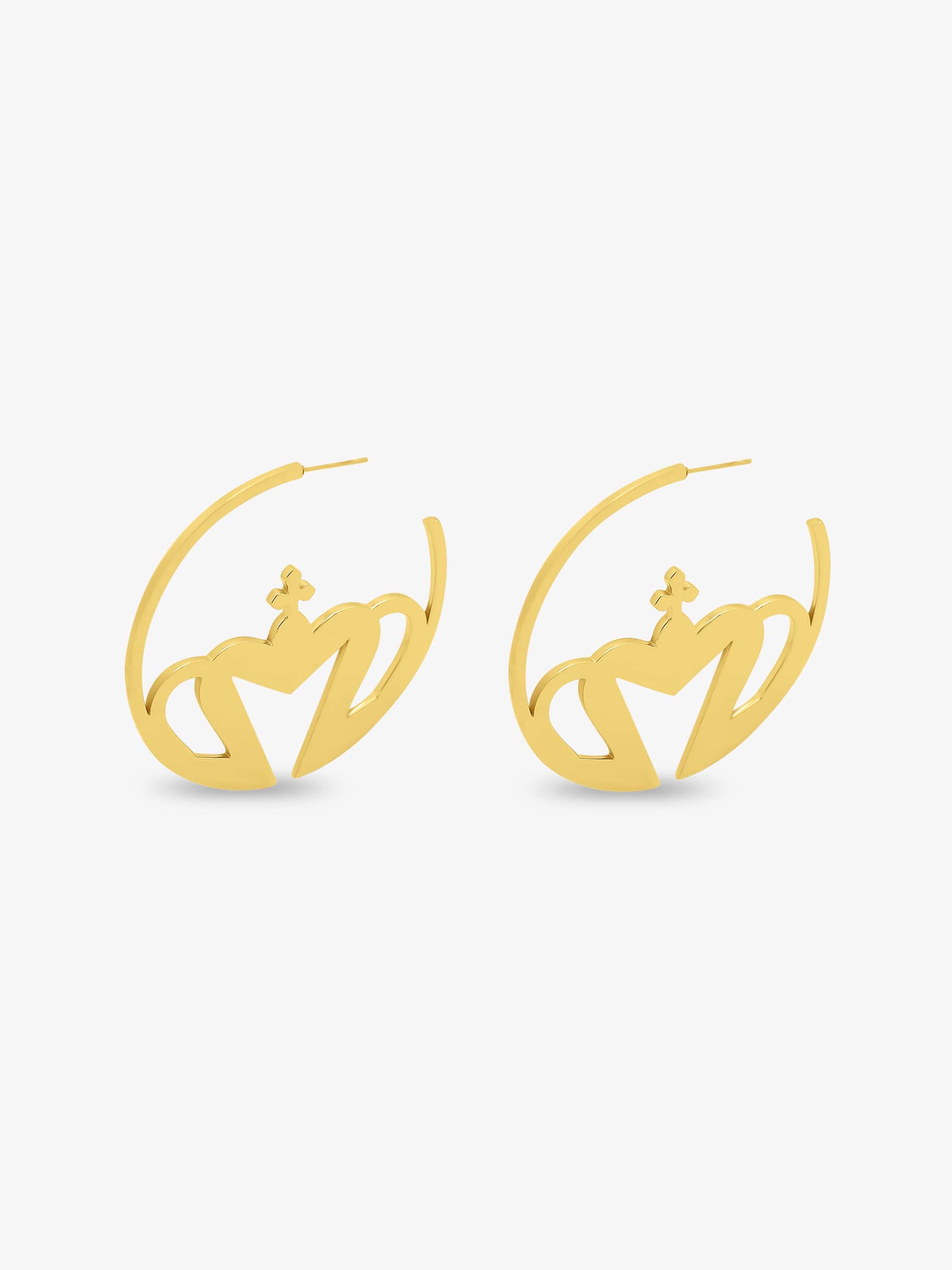 Sultana-Malta EARRINGS Crown Large Hoop Earrings