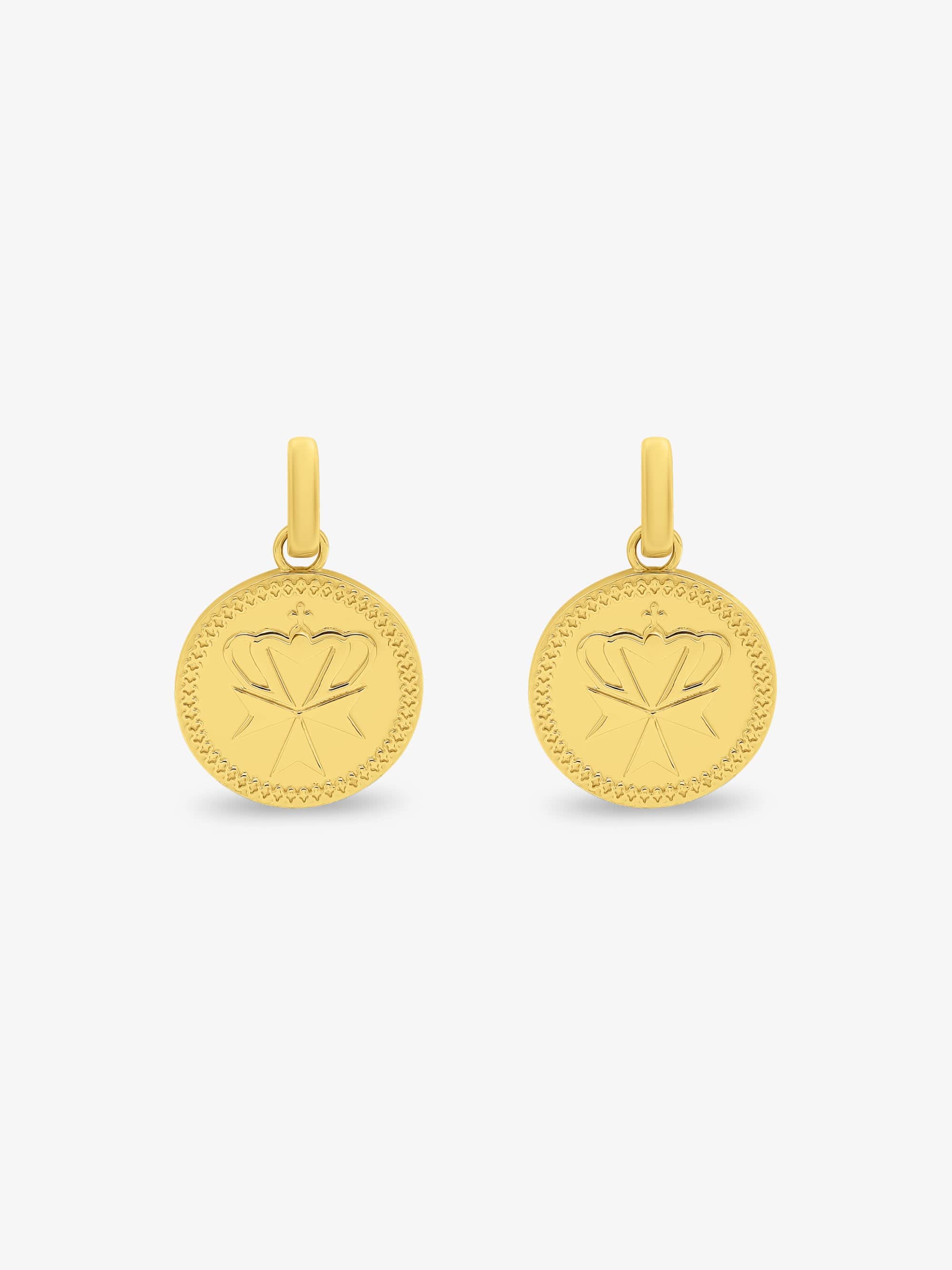 Sultana-Malta EARRINGS Crown Medal Drop Earrings