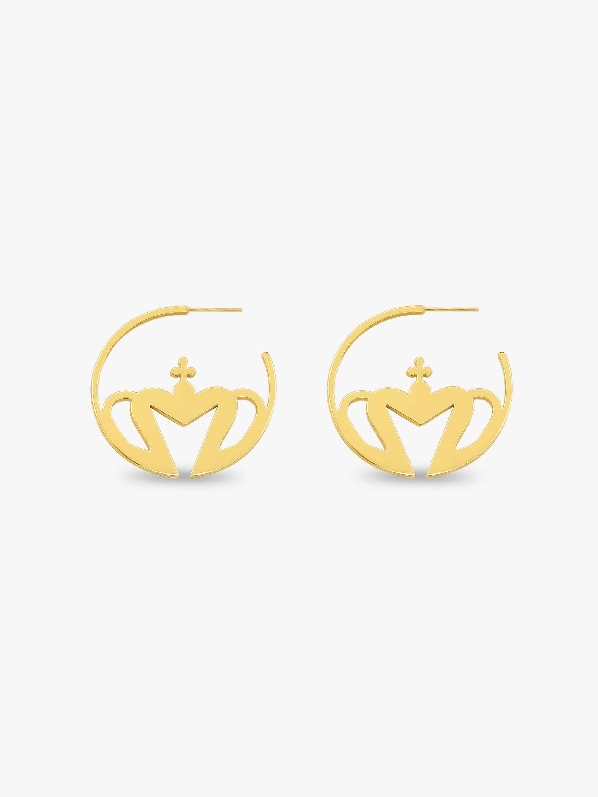 Sultana-Malta EARRINGS Crown Small Hoop Earrings