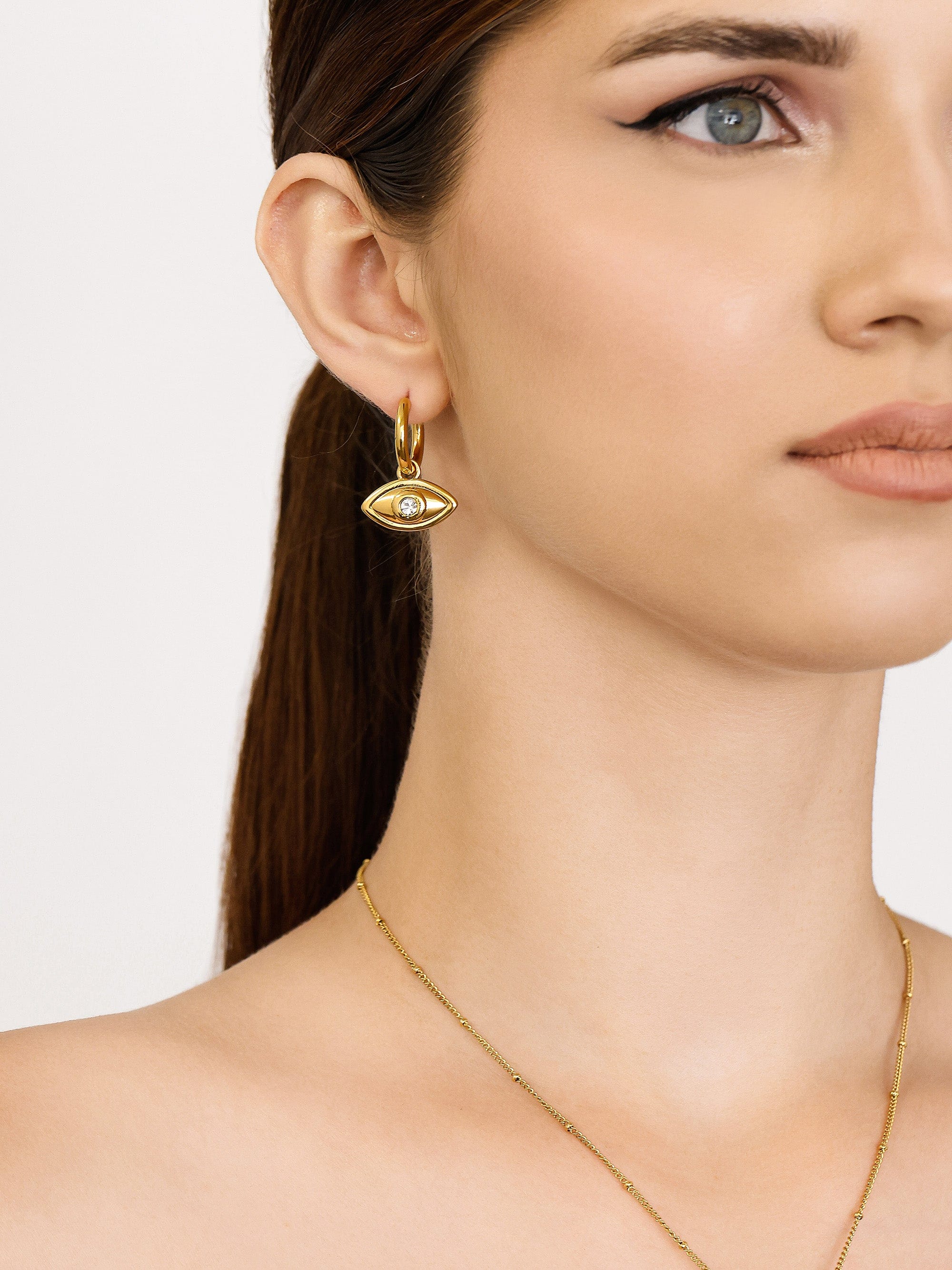 Sultana-Malta EARRINGS Mini Evil Eye Hoops