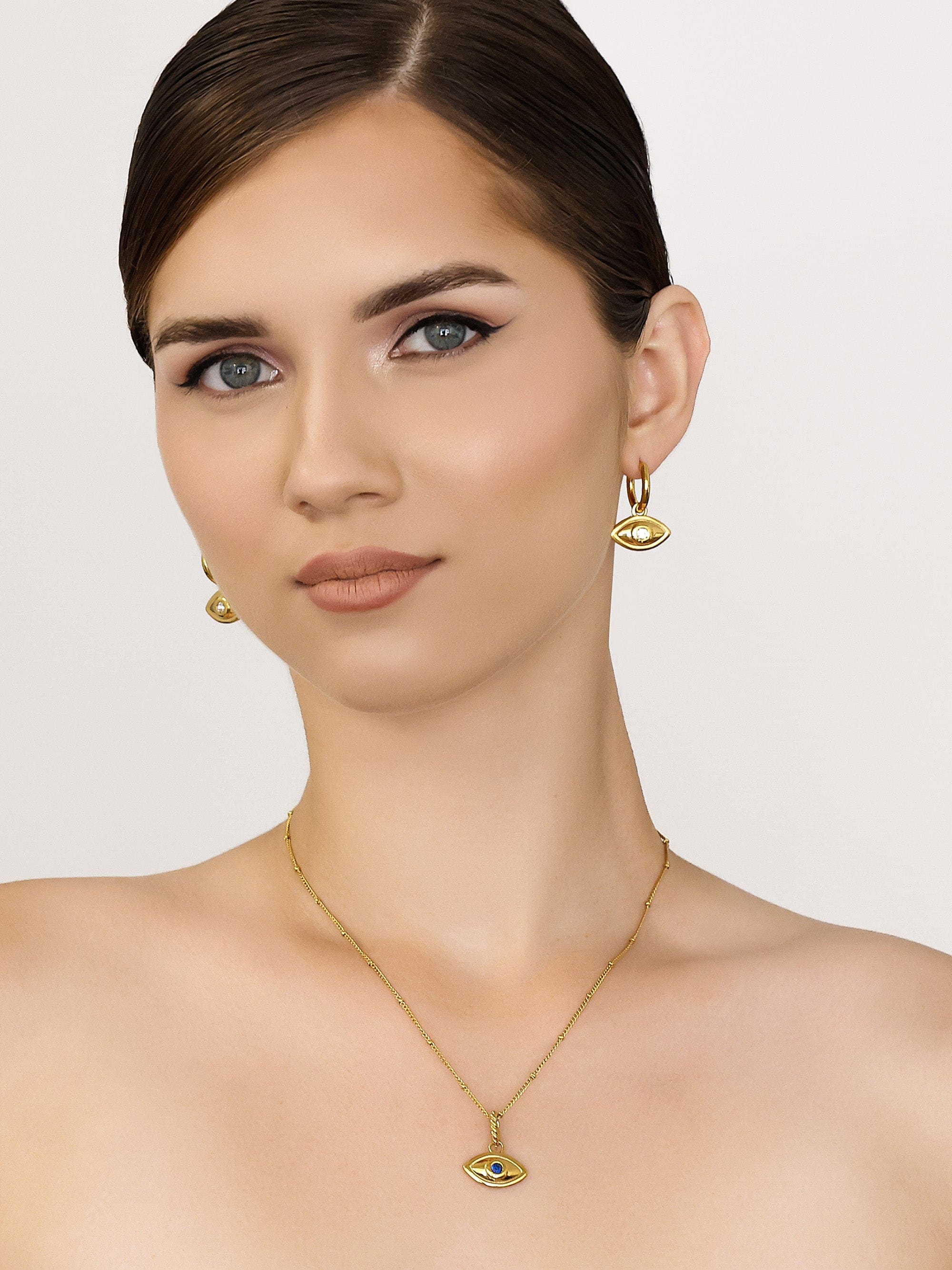 Sultana-Malta EARRINGS Mini Evil Eye Hoops