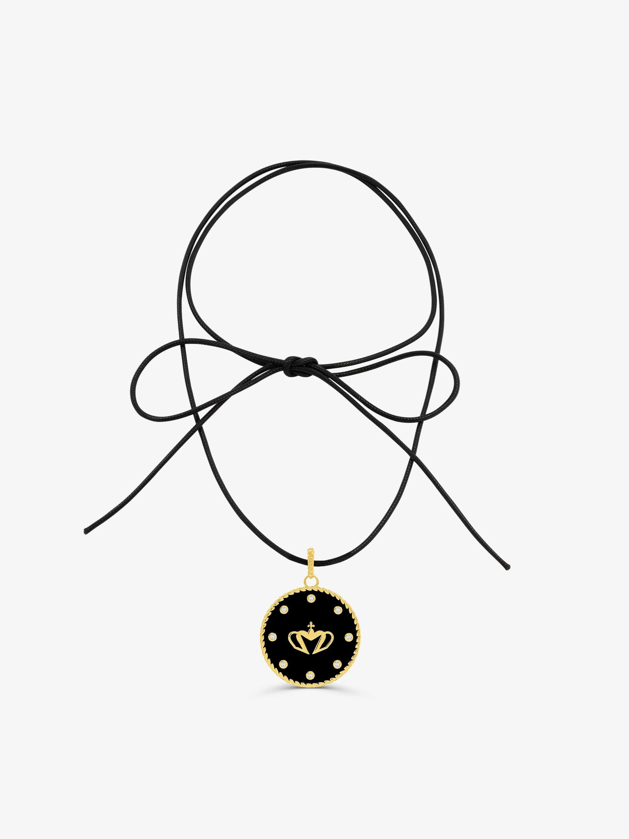 Sultana-Malta PENDANT Zirconia Medal Rope Choker