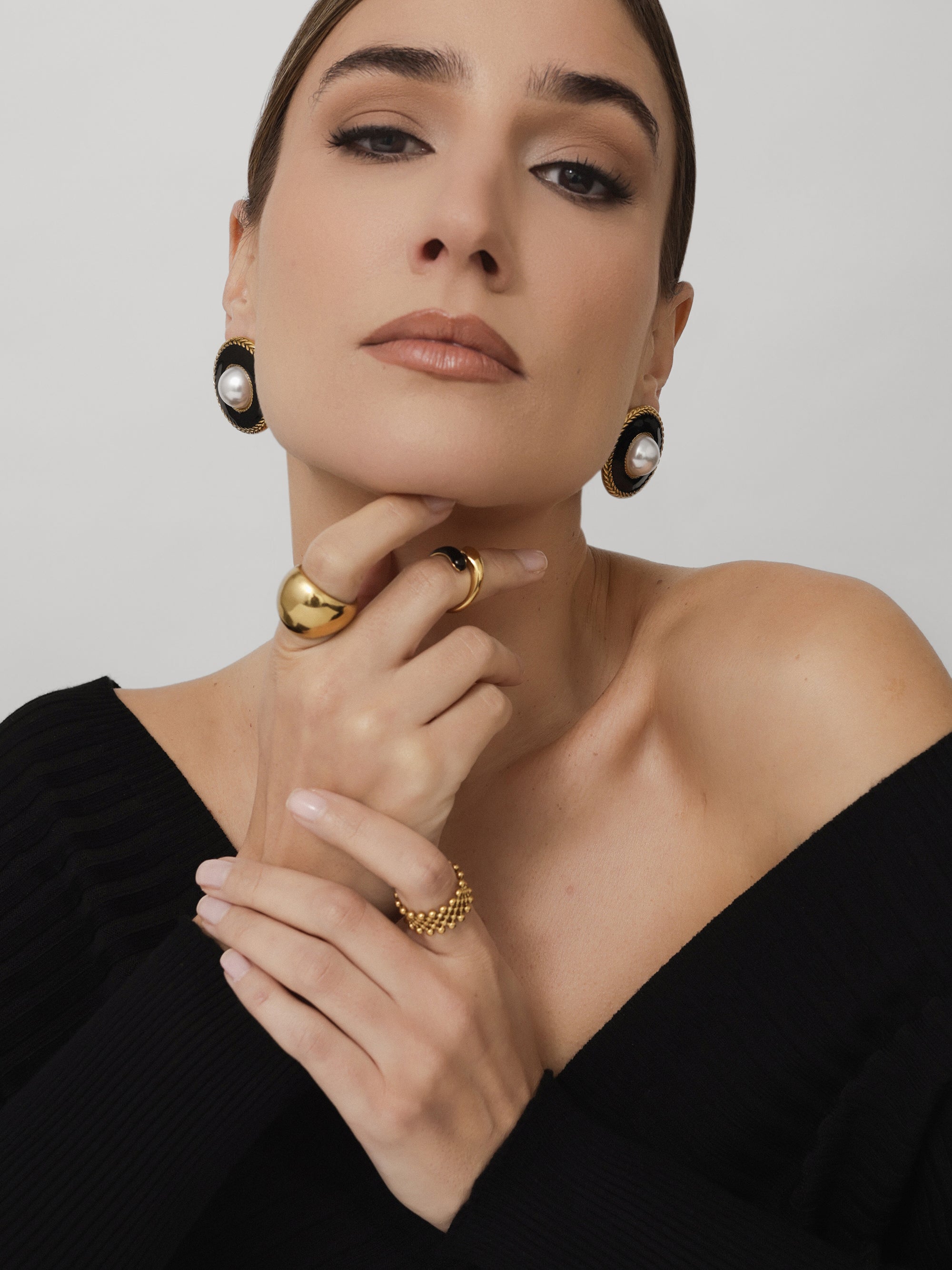 Medora Noir Statement Earrings