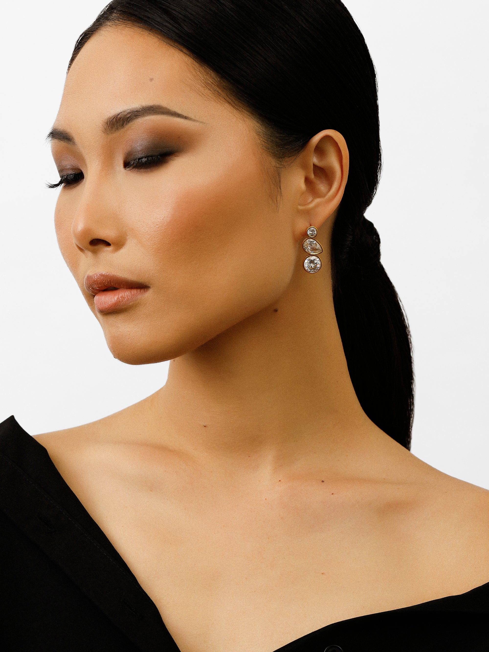 Trinity CZ Stud Earrings