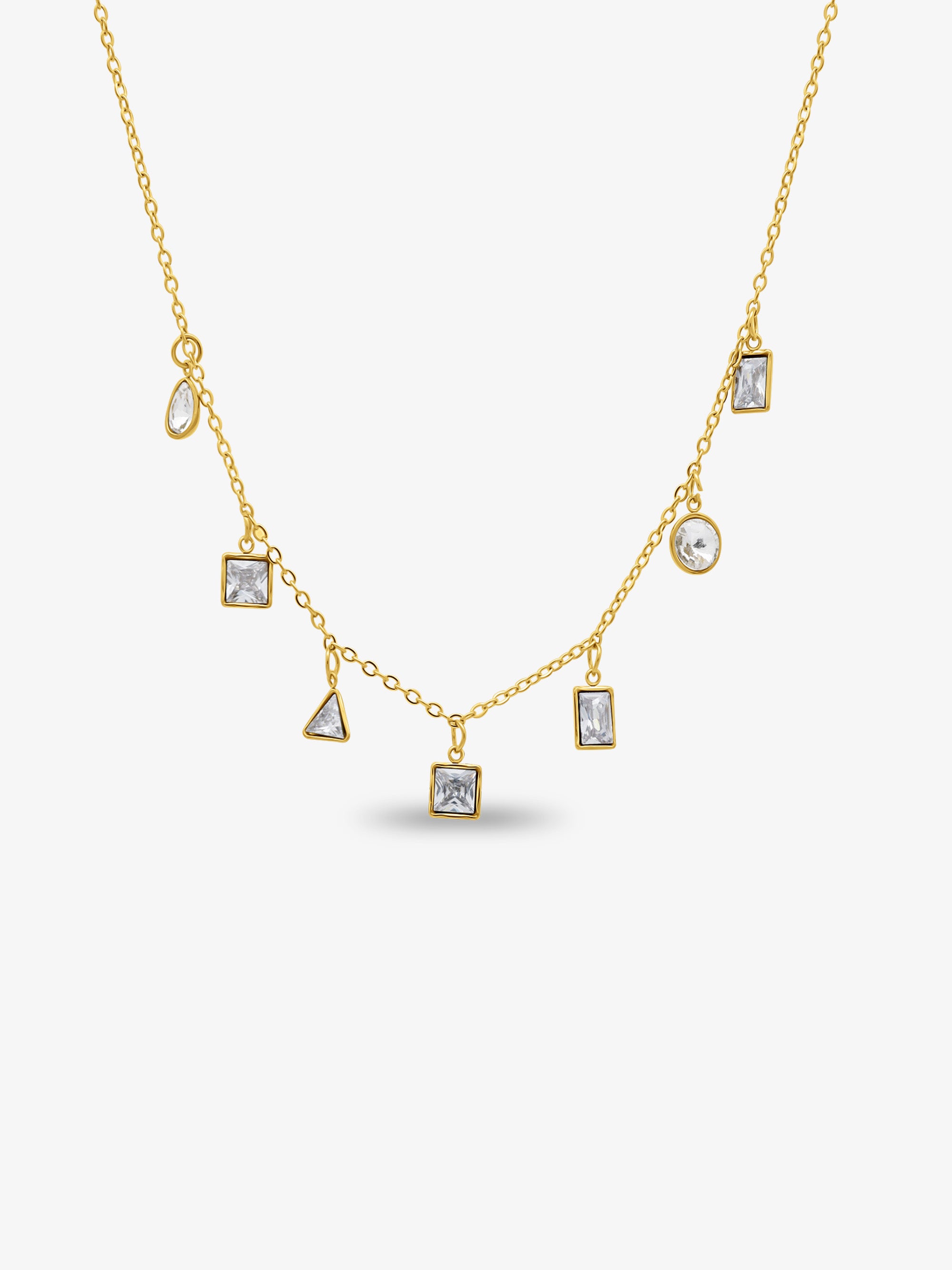 Clear CZ Multi Stones Necklace