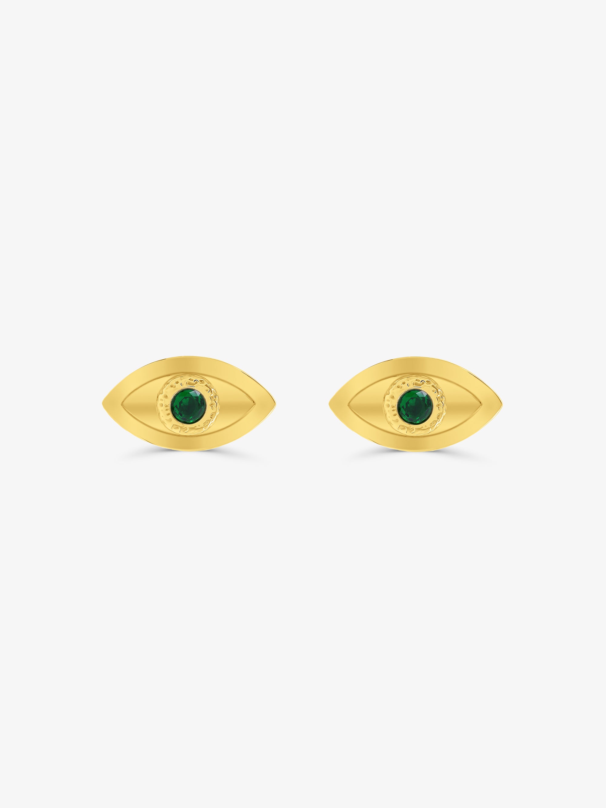 Mini Evil Eye Green Stud Earrings