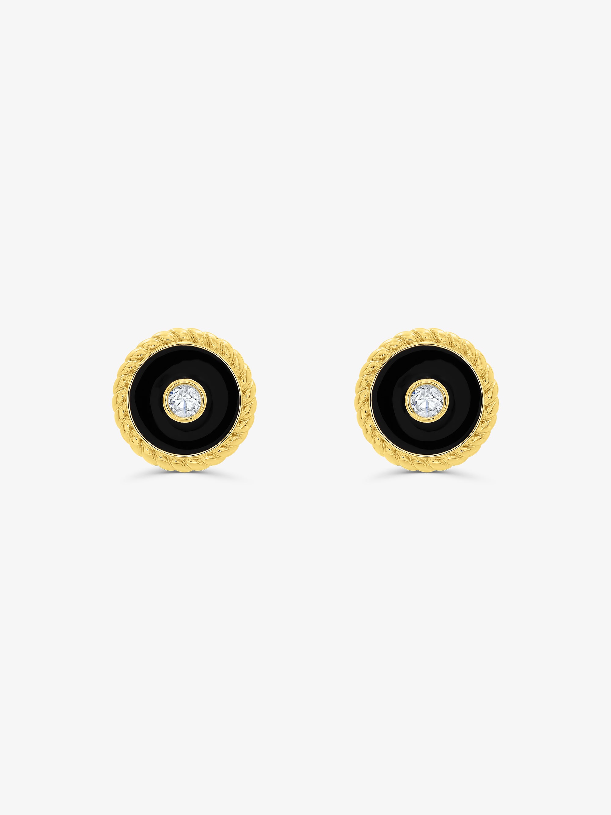 Cable Zirconia Stud Earrings