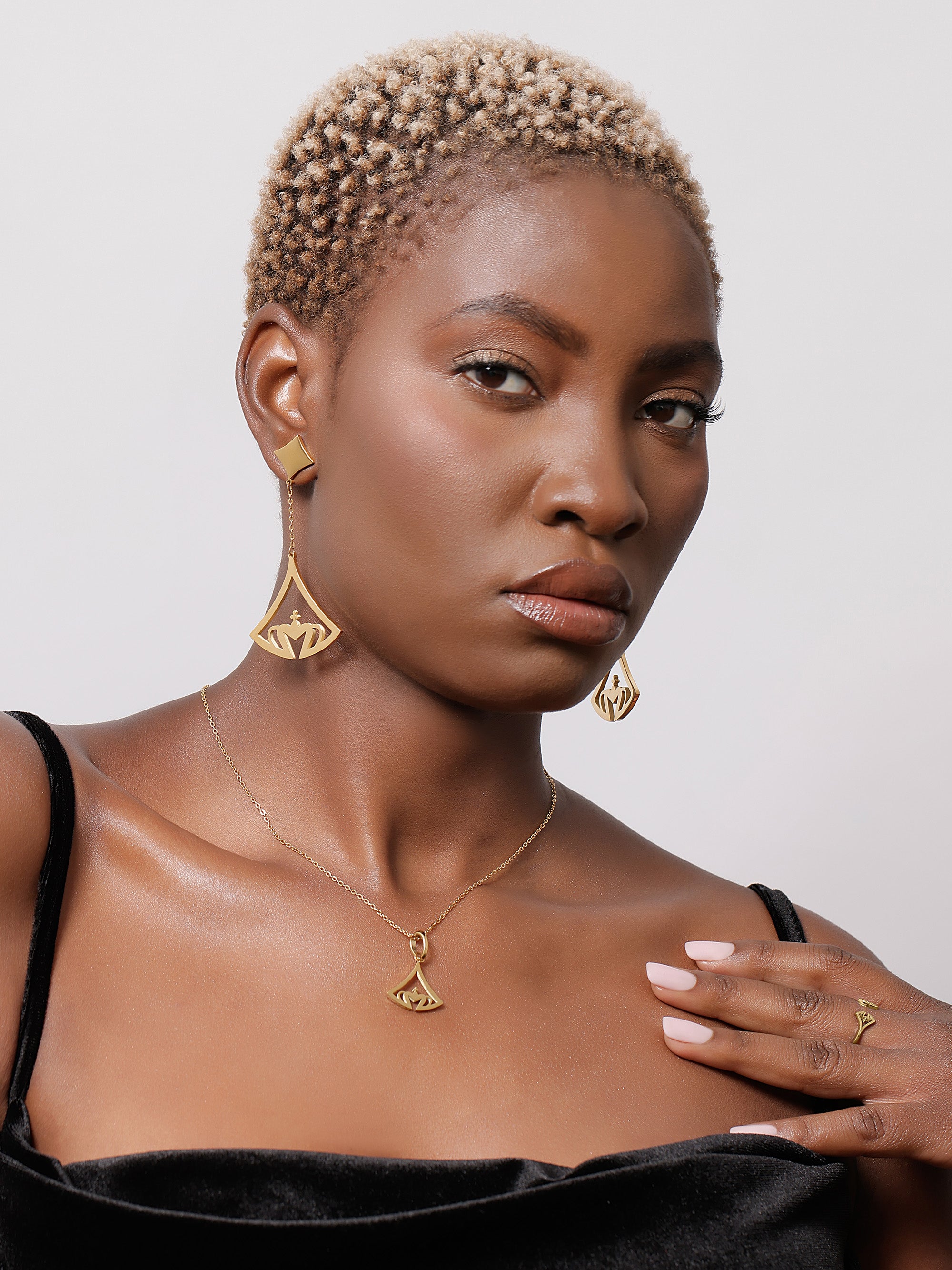 Crown Deco Dangle Earrings